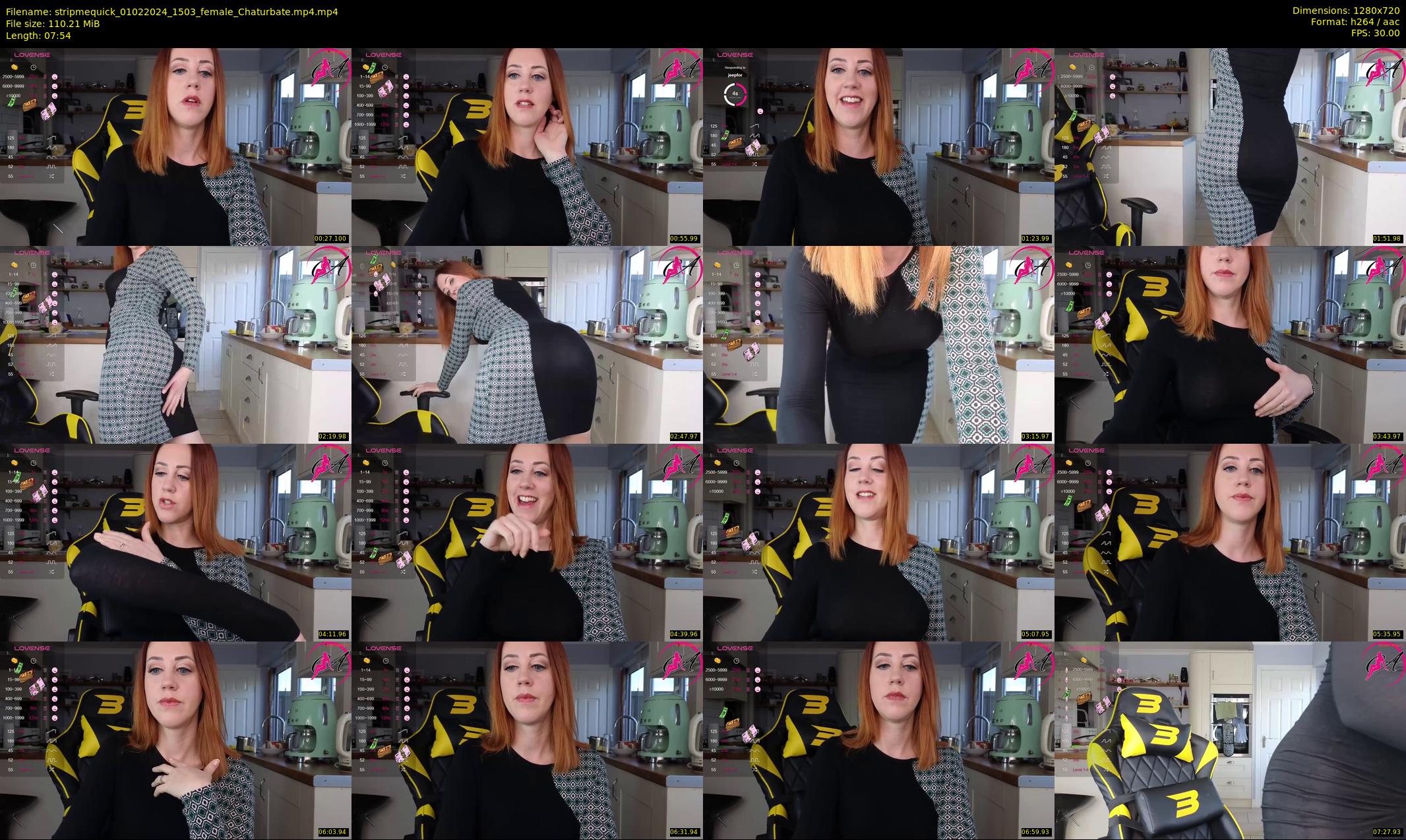 stripmequick — 8 minute Chaturbate female cam show recording, 720p, Feb 1, 2024