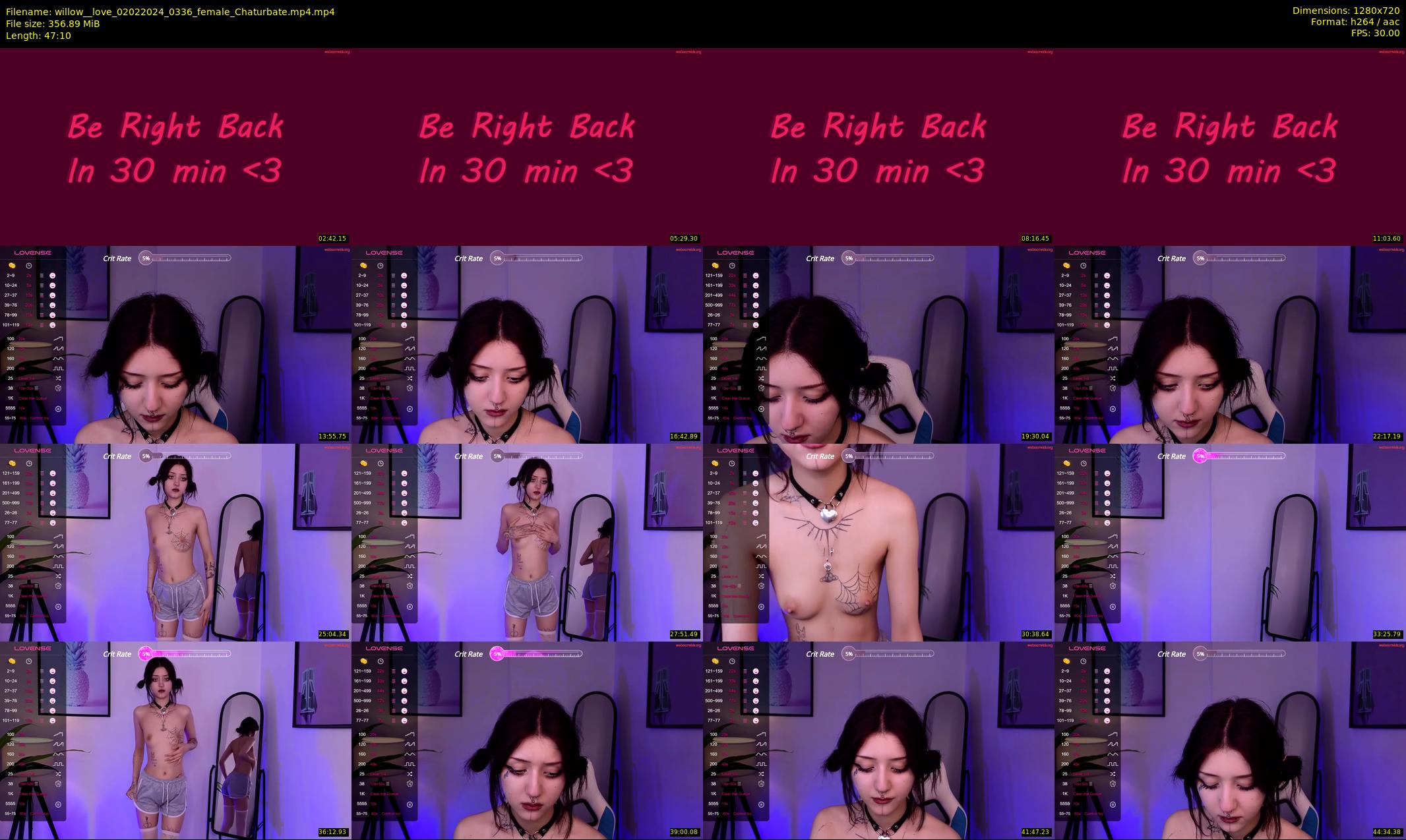 willow__love — 48 minute Chaturbate female cam show recording, 720p, Feb 2, 2024
