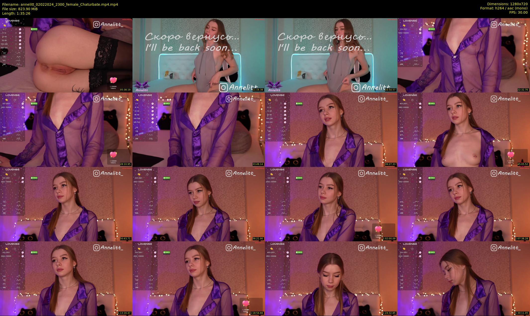 annelitt — 96 minute Chaturbate female cam show recording, 720p, Feb 2, 2024