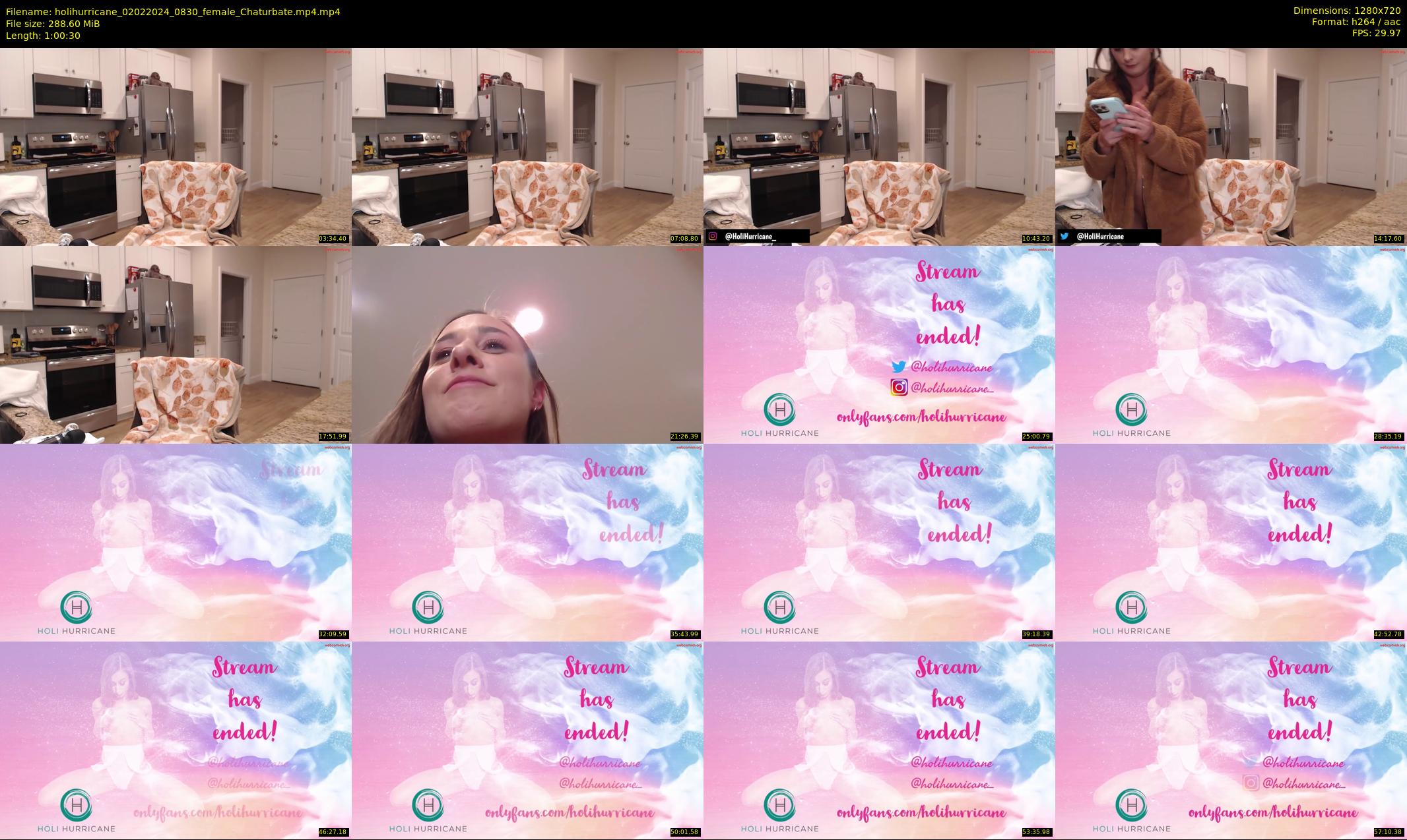 holihurricane — 61 minute Chaturbate female cam show recording, 720p, Feb 2, 2024