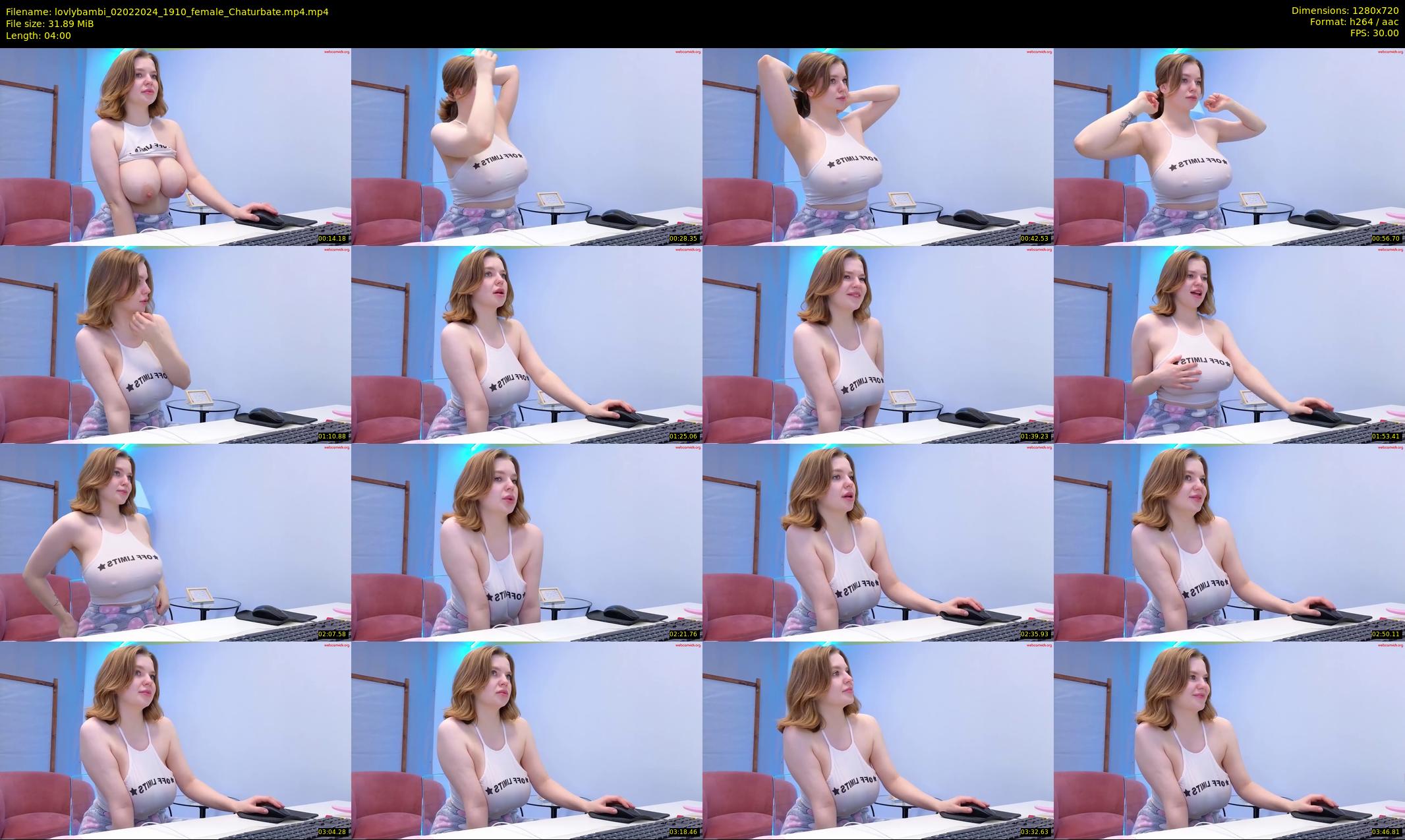lovlybambi — 4 minute Chaturbate female cam show recording, 720p, Feb 2, 2024