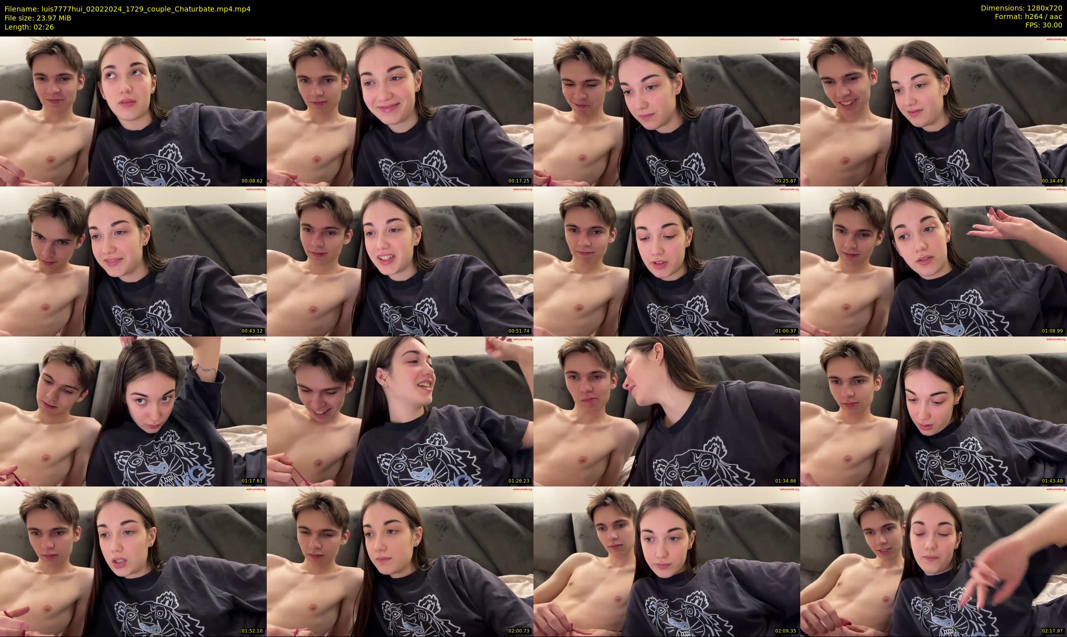 luis7777hui — 3 minute Chaturbate couple cam show recording, 720p, Feb 2, 2024