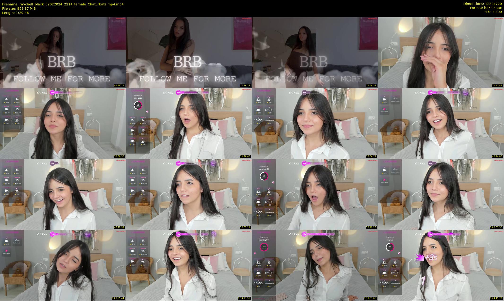 raychell_black — 90 minute Chaturbate female cam show recording, 720p, Feb 2, 2024
