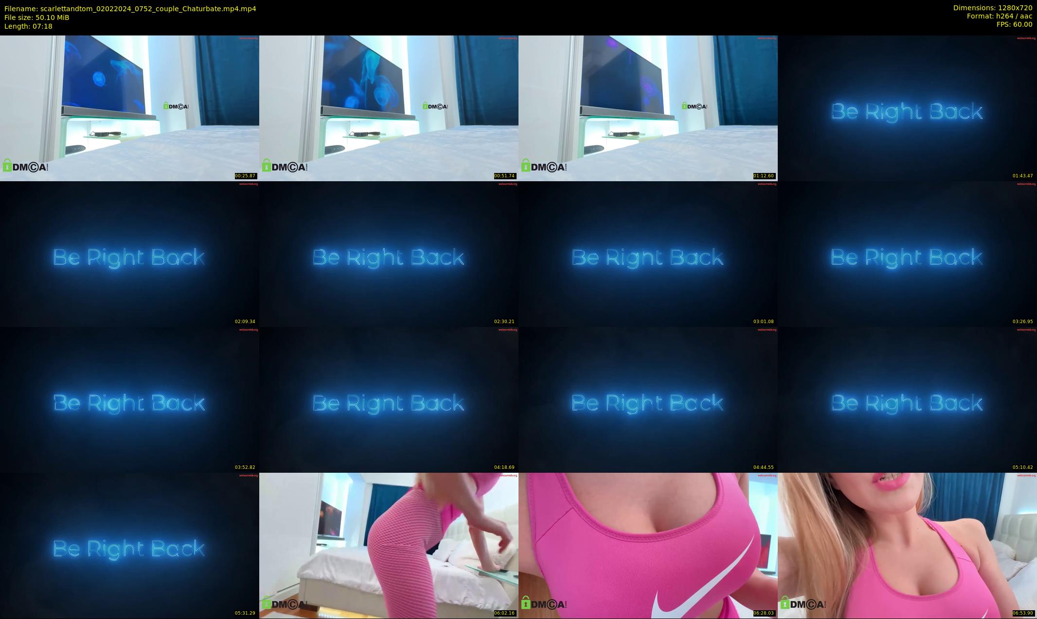 scarlettandtom — 8 minute Chaturbate couple cam show recording, 720p, Feb 2, 2024