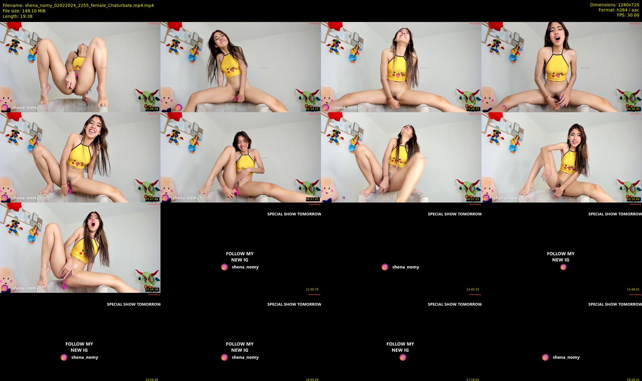 shena_nomy — 20 minute Chaturbate female cam show recording, 720p, Feb 2, 2024