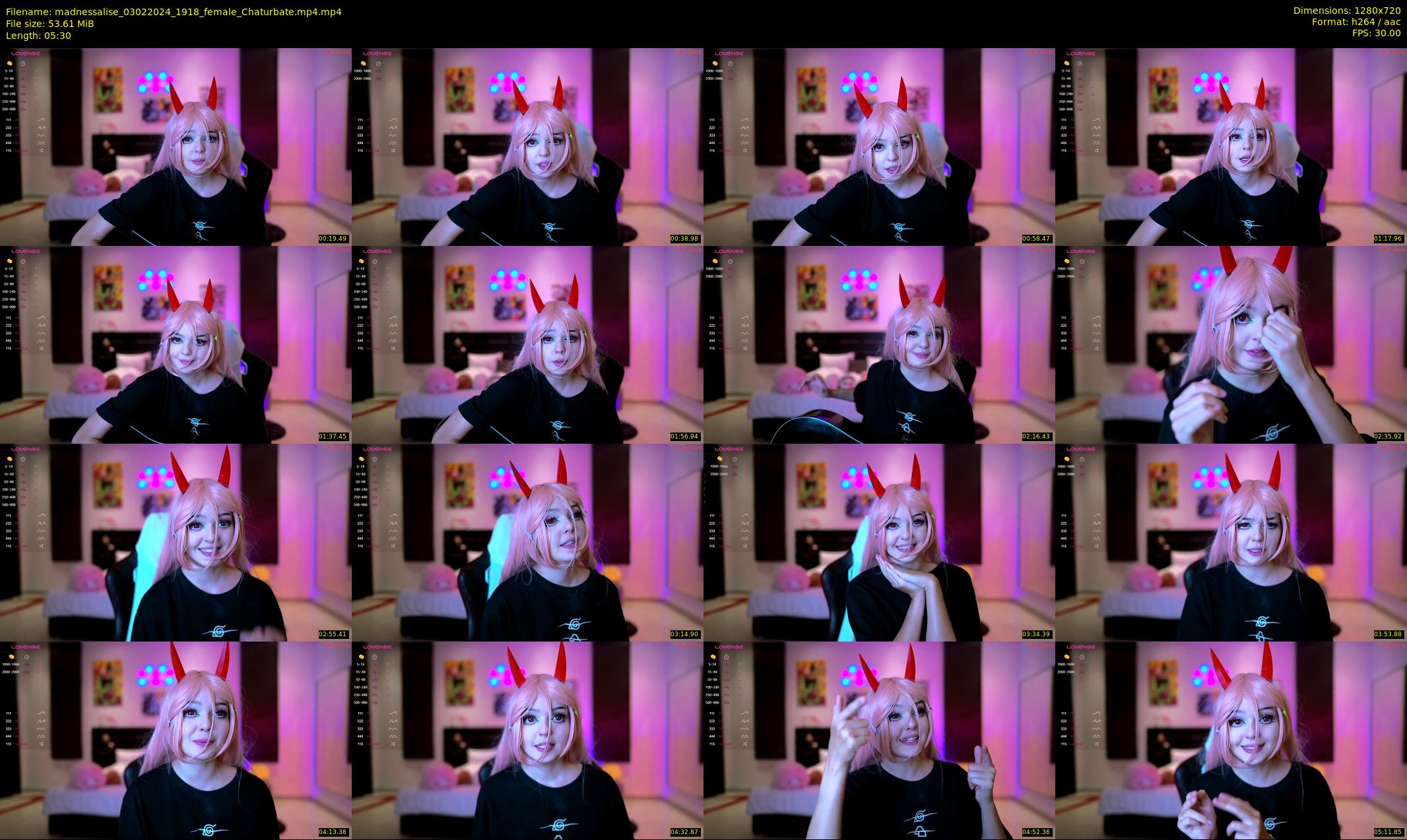 madnessalise — 6 minute Chaturbate female cam show recording, 720p, Feb 3, 2024