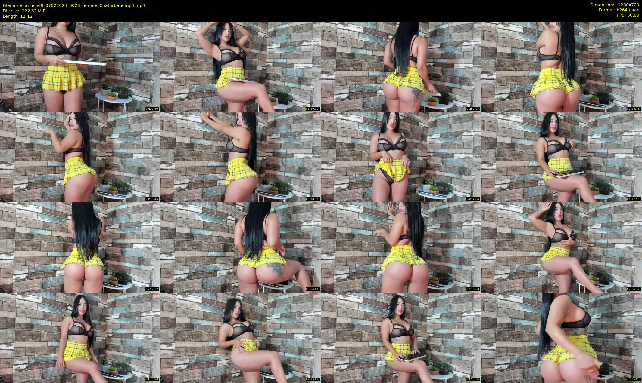 anielli69 — 12 minute Chaturbate female cam show recording, 720p, Feb 7, 2024