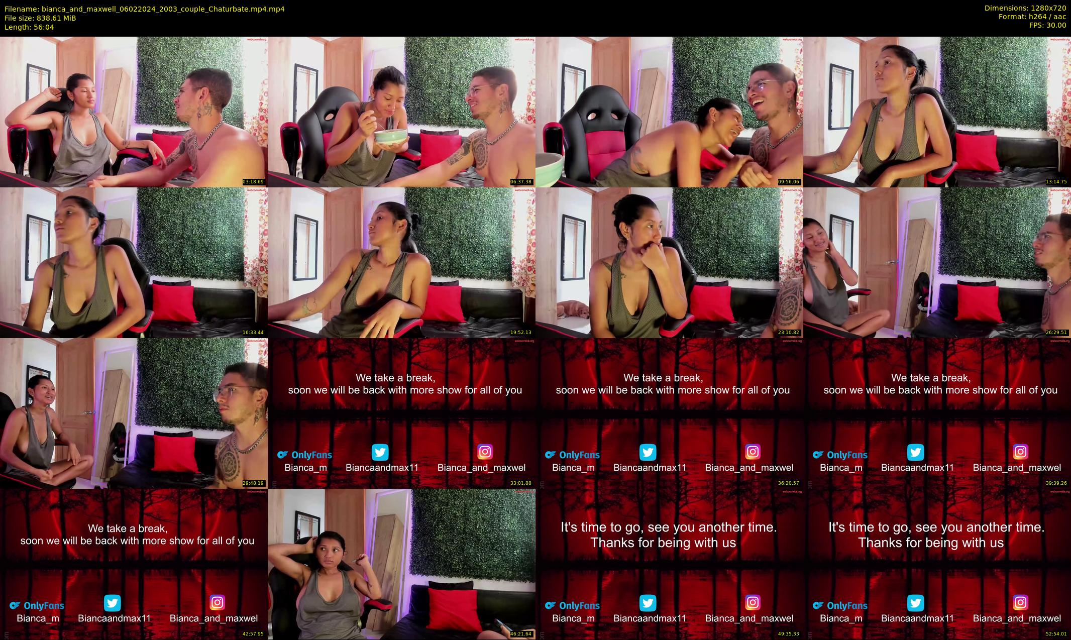 bianca_and_maxwell — 57 minute Chaturbate couple cam show recording, 720p, Feb 6, 2024