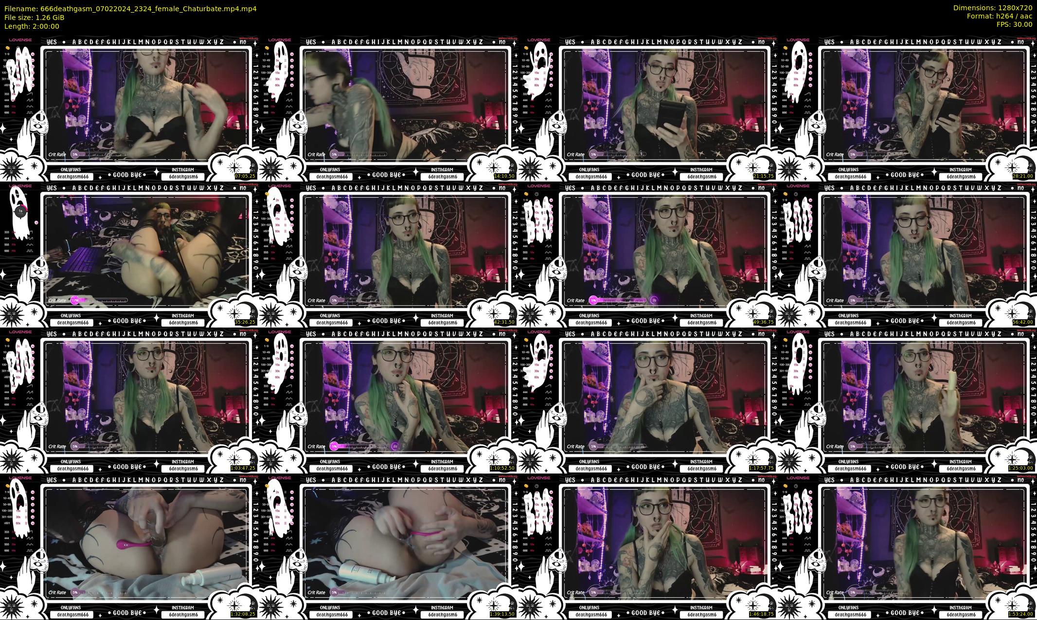 666deathgasm — 120 minute Chaturbate female cam show recording, 720p, Feb 7, 2024