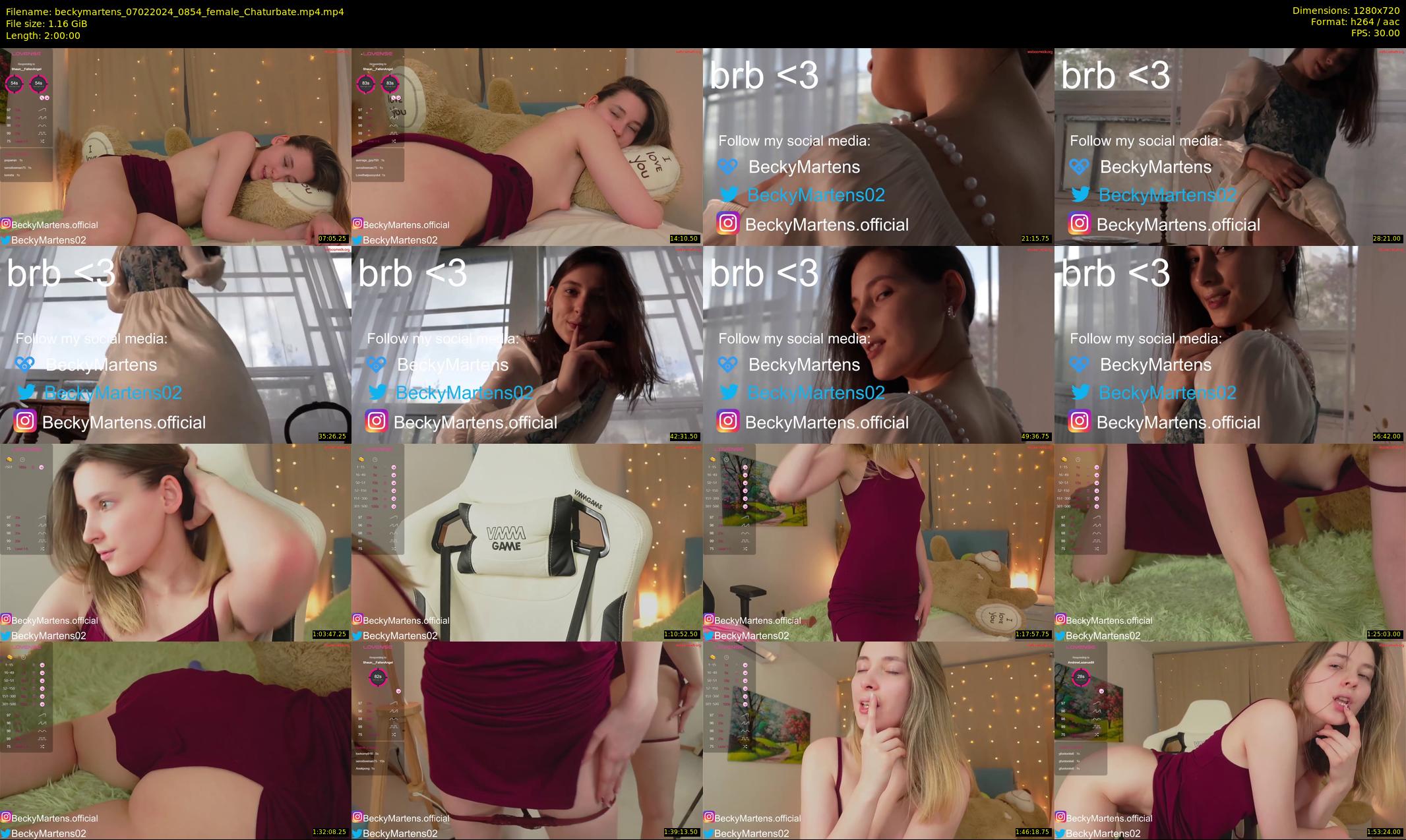 beckymartens — 120 minute Chaturbate female cam show recording, 720p, Feb 7, 2024