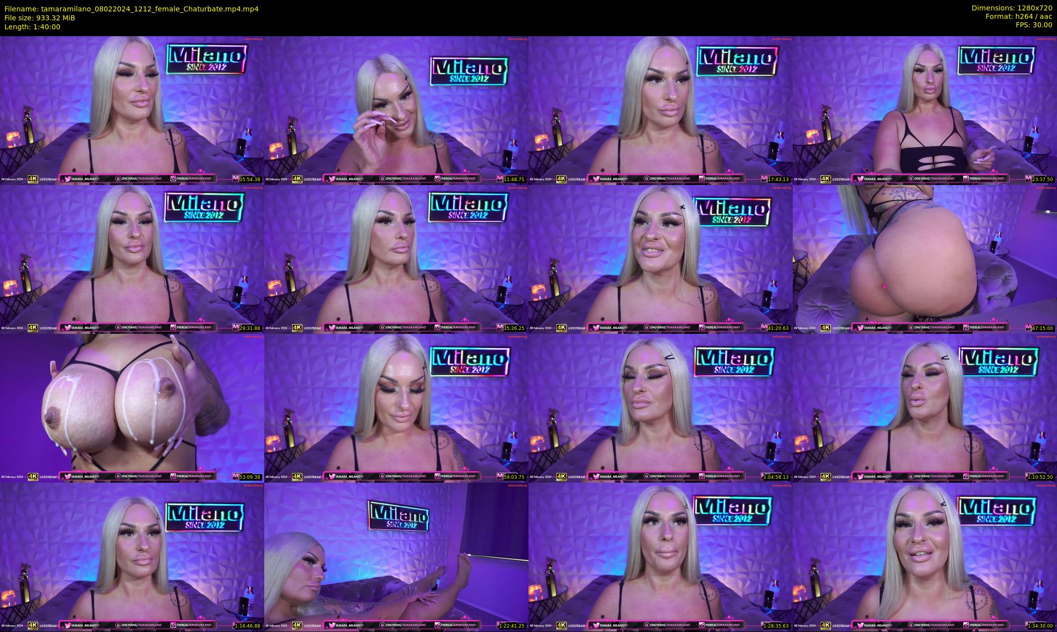 tamaramilano — 100 minute Chaturbate female cam show recording, 720p, Feb 8, 2024