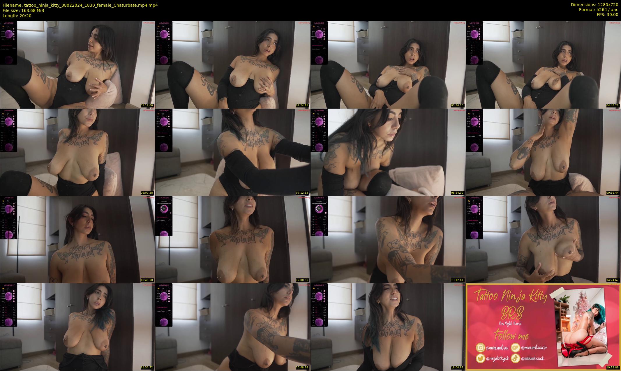 tattoo_ninja_kitty — 21 minute Chaturbate female cam show recording, 720p, Feb 8, 2024