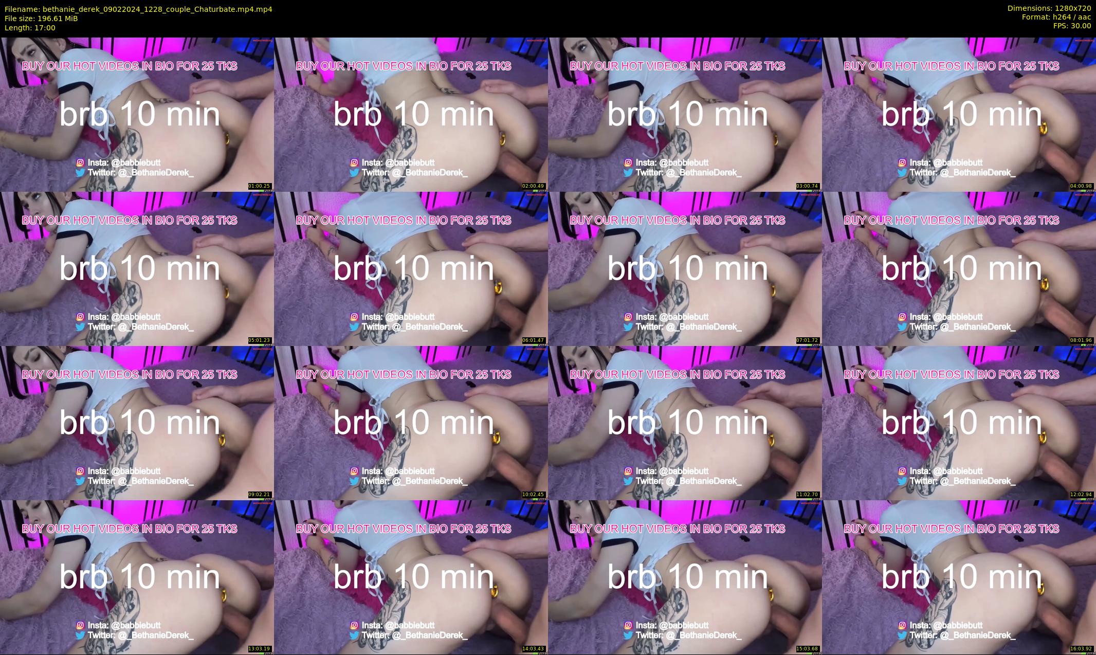 bethanie_derek — 17 minute Chaturbate couple cam show recording, 720p, Feb 9, 2024