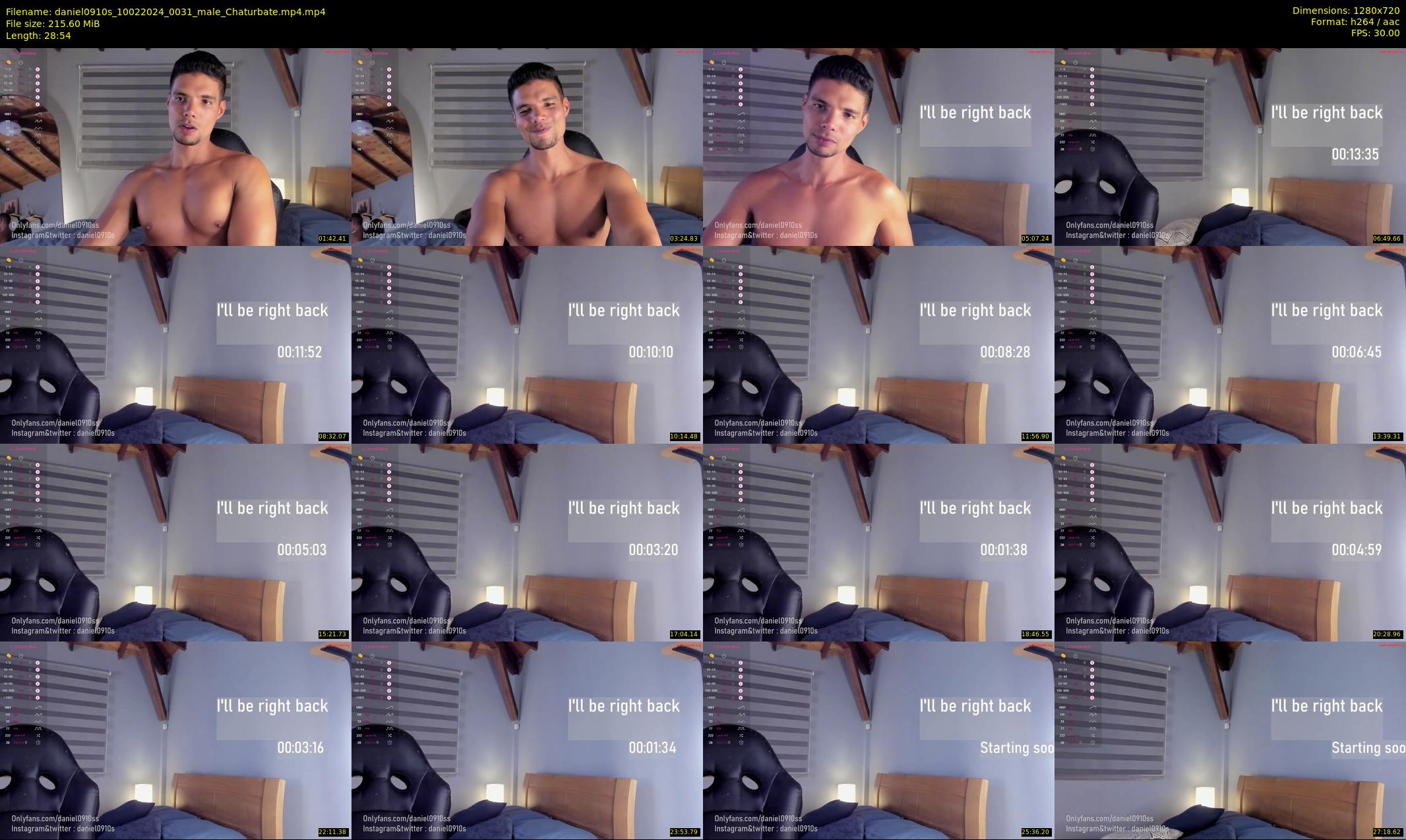 daniel0910s — 29 minute Chaturbate male cam show recording, 720p, Feb 10, 2024