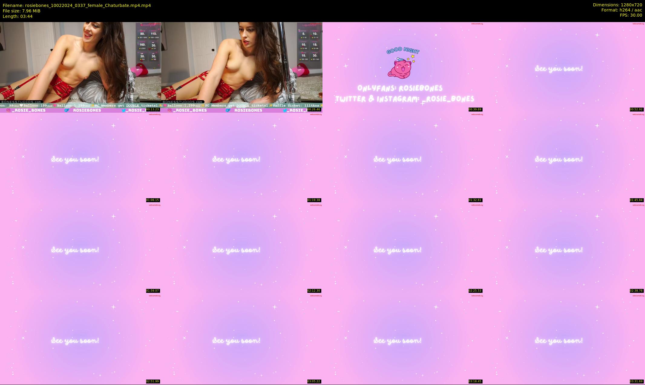 rosiebones — 4 minute Chaturbate female cam show recording, 720p, Feb 10, 2024