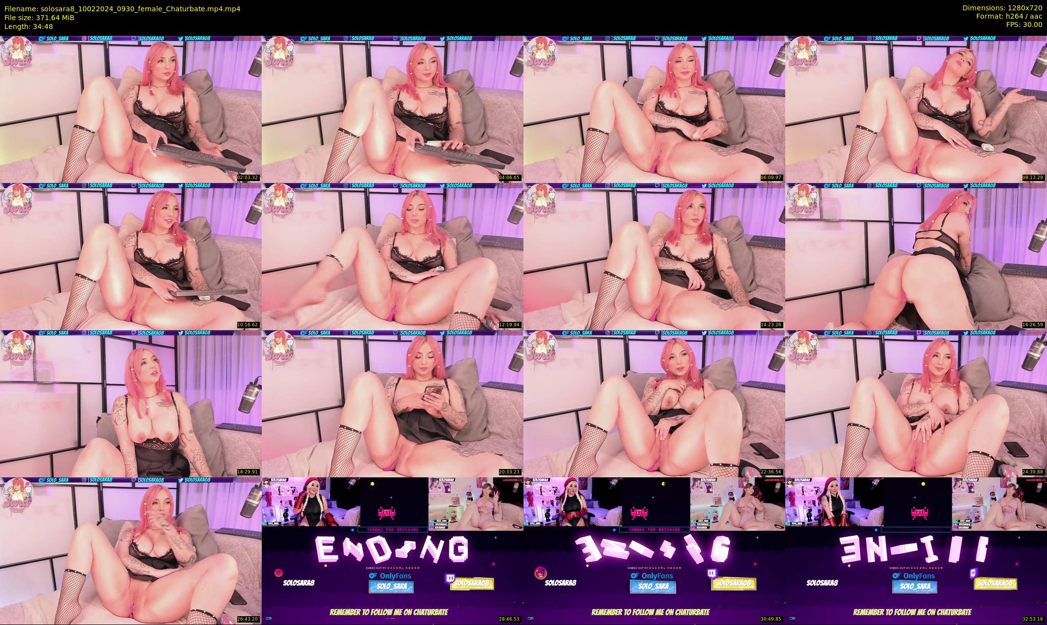 solosara8 — 35 minute Chaturbate female cam show recording, 720p, Feb 10, 2024