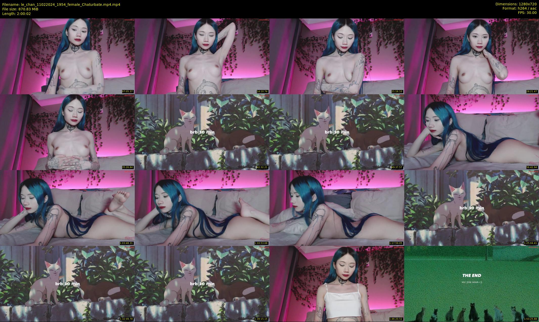 le_chan — 121 minute Chaturbate female cam show recording, 720p, Feb 11, 2024