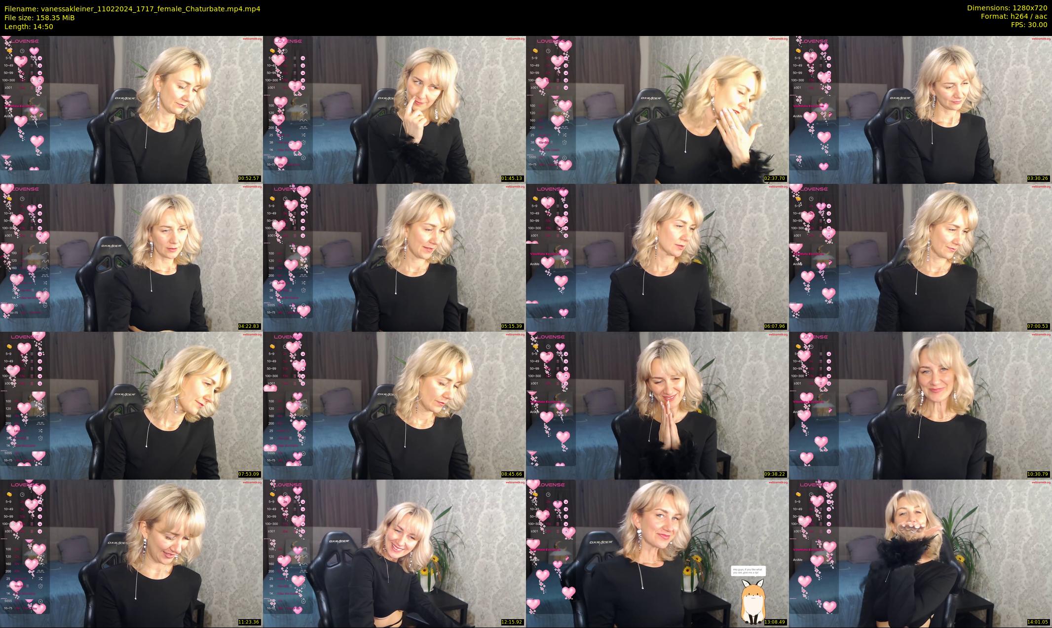 vanessakleiner — 15 minute Chaturbate female cam show recording, 720p, Feb 11, 2024