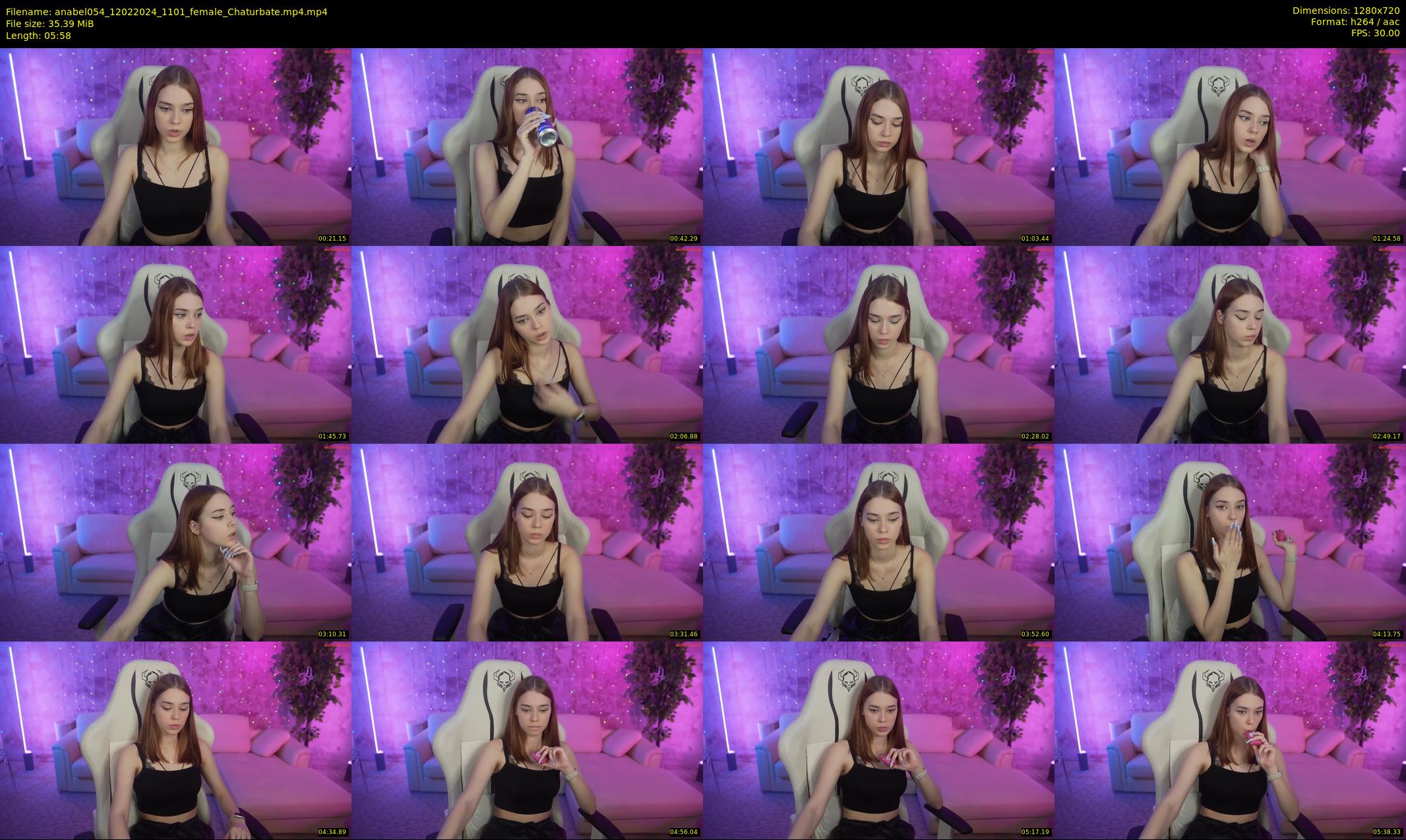 anabel054 — 6 minute Chaturbate female cam show recording, 720p, Feb 12, 2024
