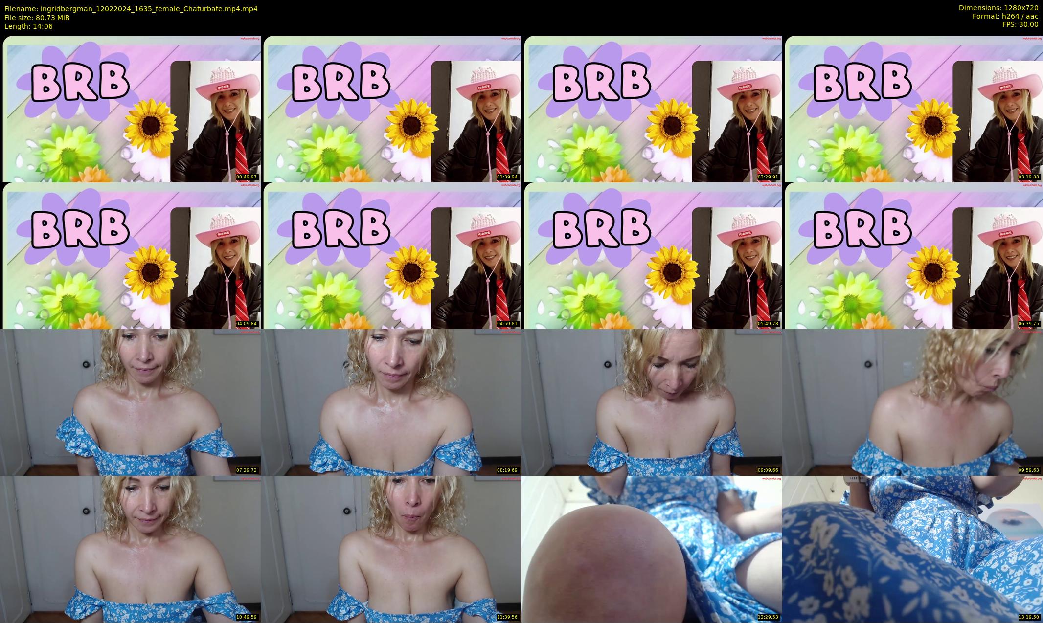 ingridbergman — 15 minute Chaturbate female cam show recording, 720p, Feb 12, 2024