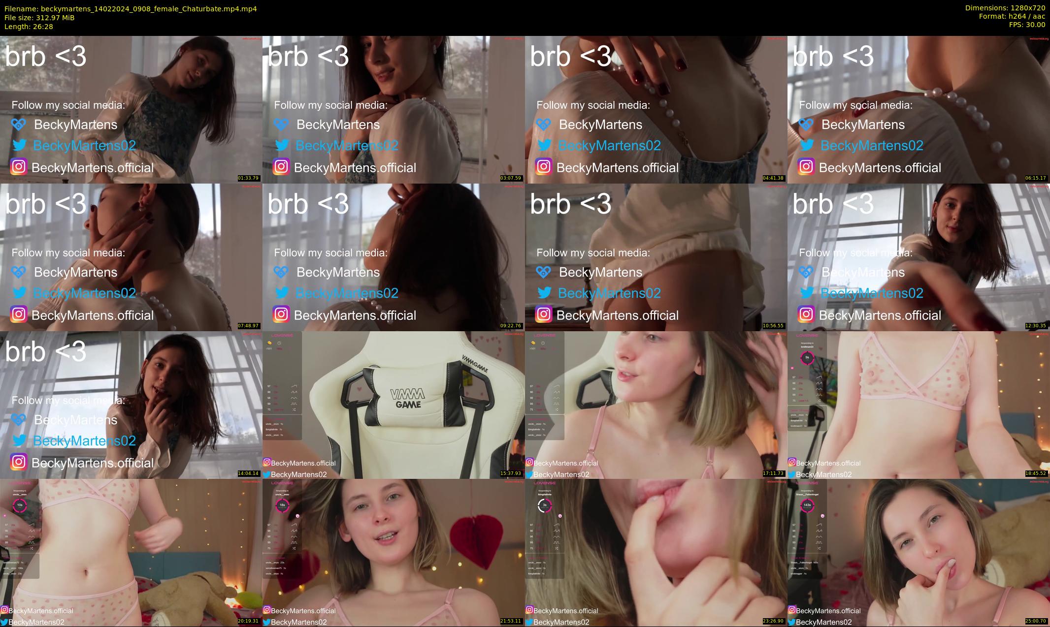 beckymartens — 27 minute Chaturbate female cam show recording, 720p, Feb 14, 2024