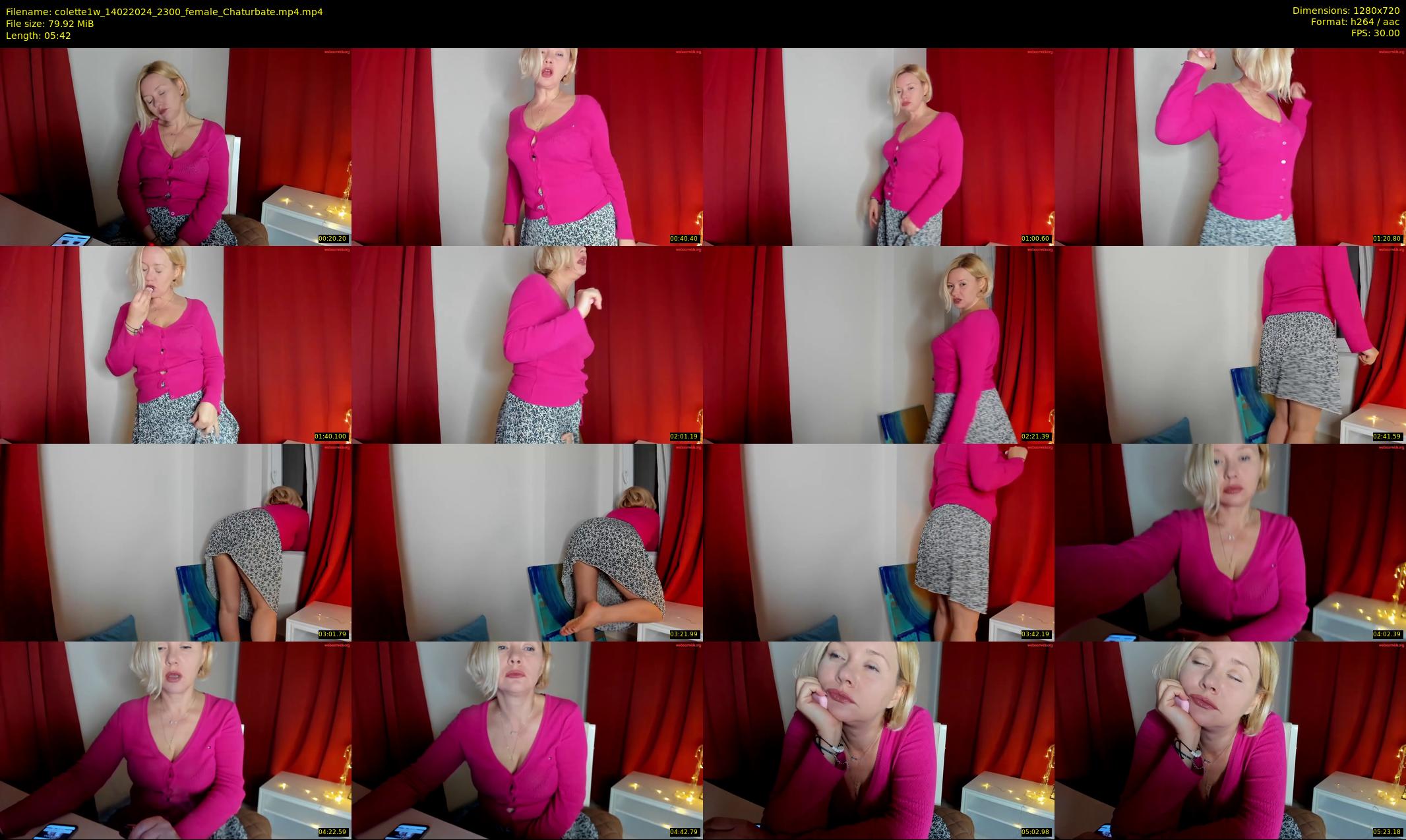 colette1w — 6 minute Chaturbate female cam show recording, 720p, Feb 14, 2024