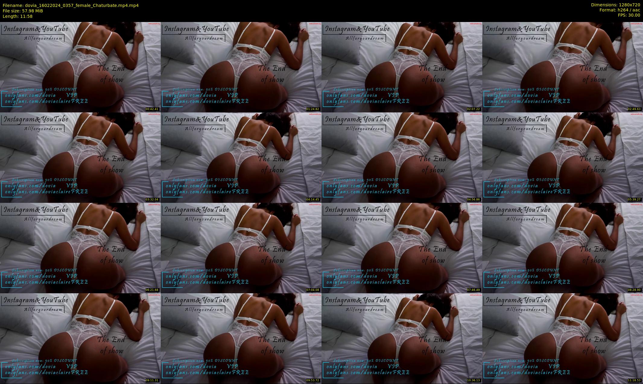 dovia — 12 minute Chaturbate female cam show recording, 720p, Feb 16, 2024
