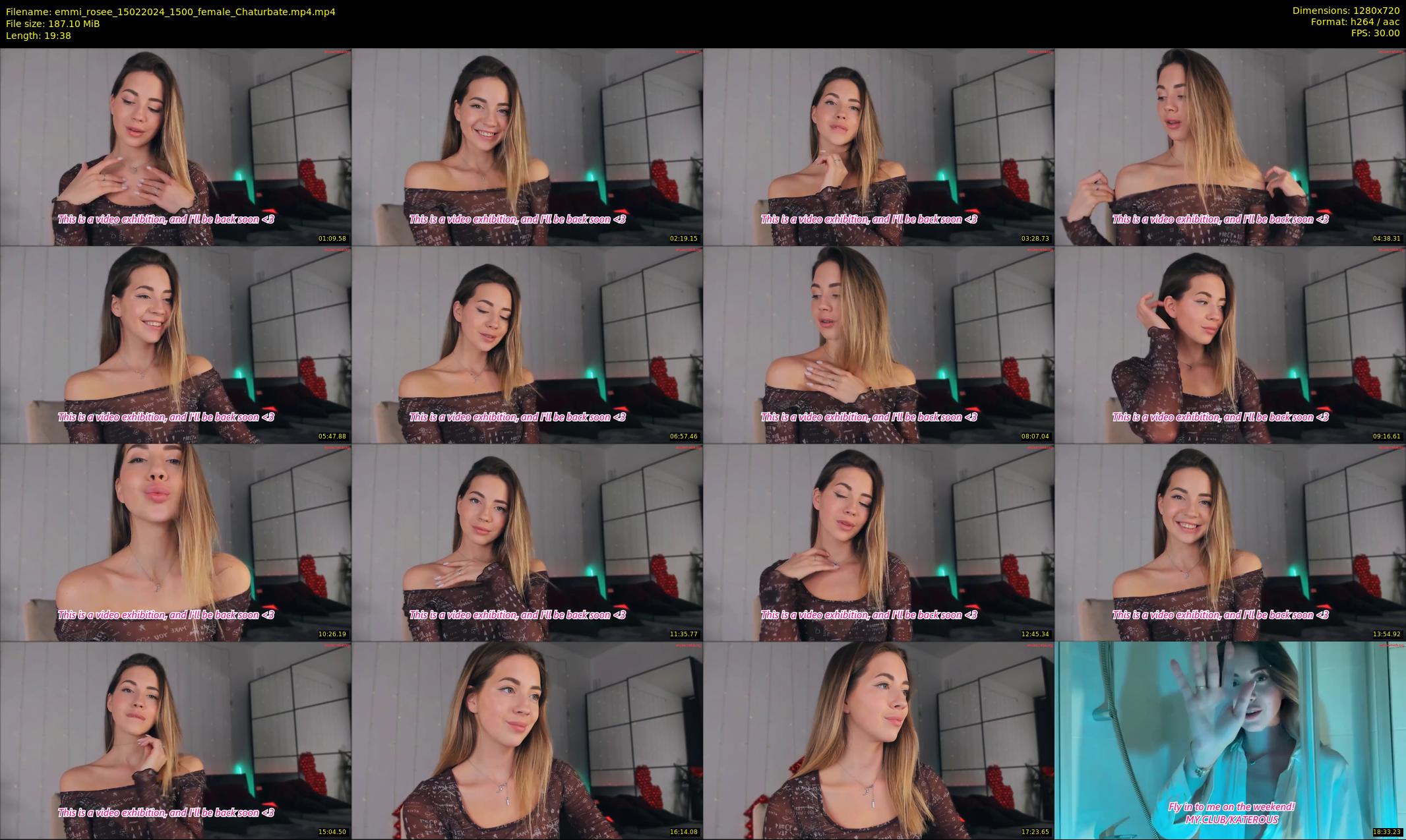emmi_rosee — 20 minute Chaturbate female cam show recording, 720p, Feb 15, 2024