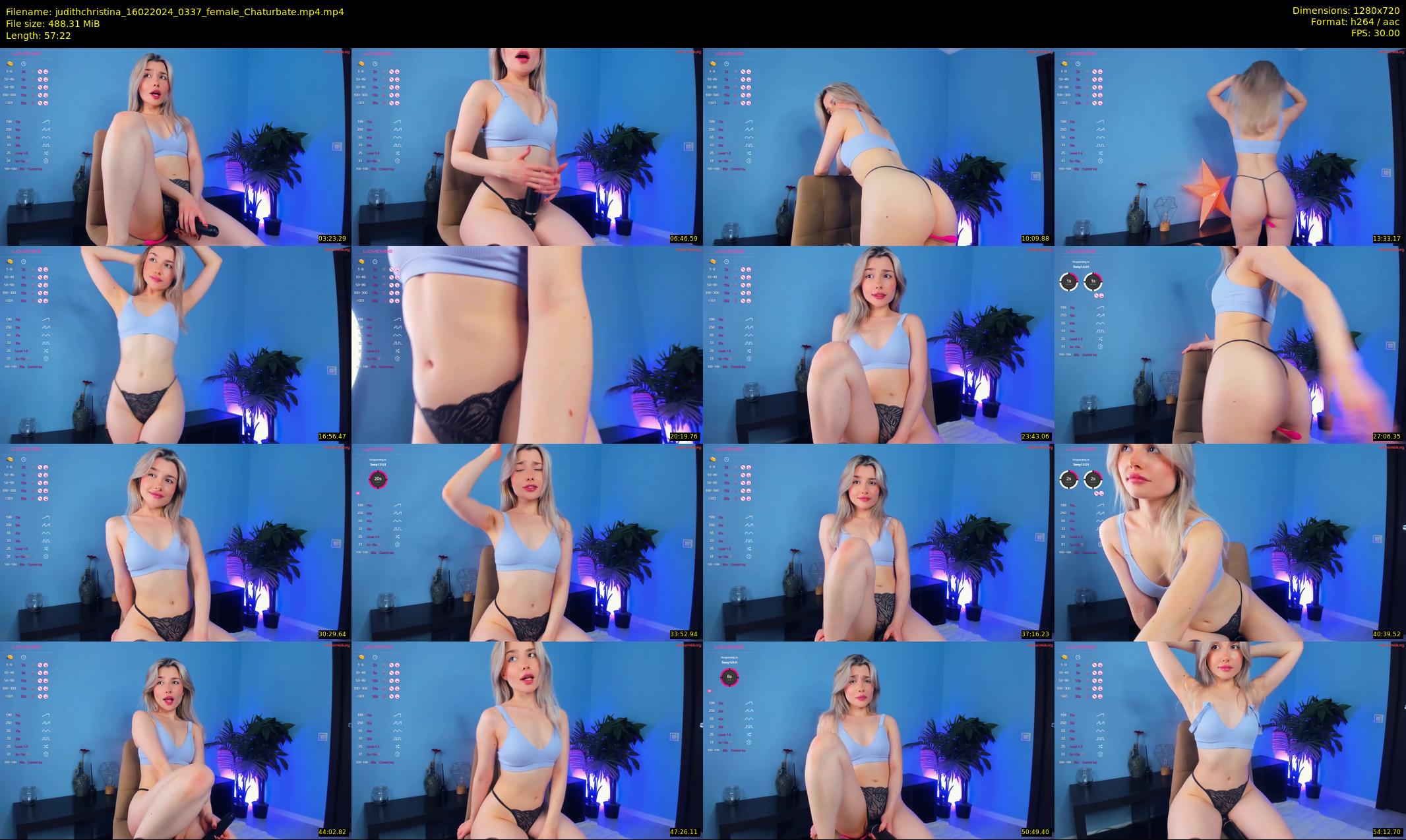 judithchristina — 58 minute Chaturbate female cam show recording, 720p, Feb 16, 2024