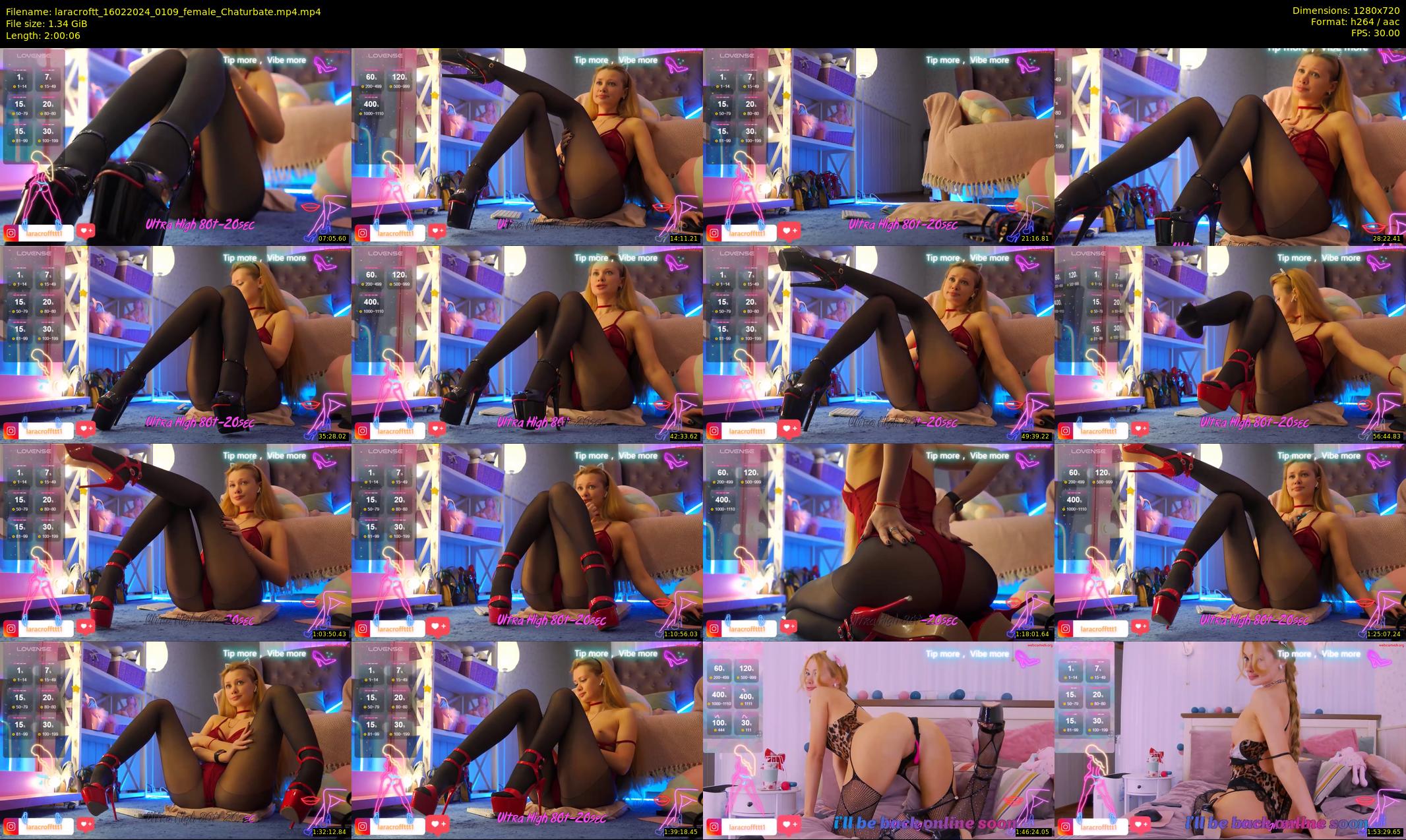 laracroftt — 121 minute Chaturbate female cam show recording, 720p, Feb 16, 2024