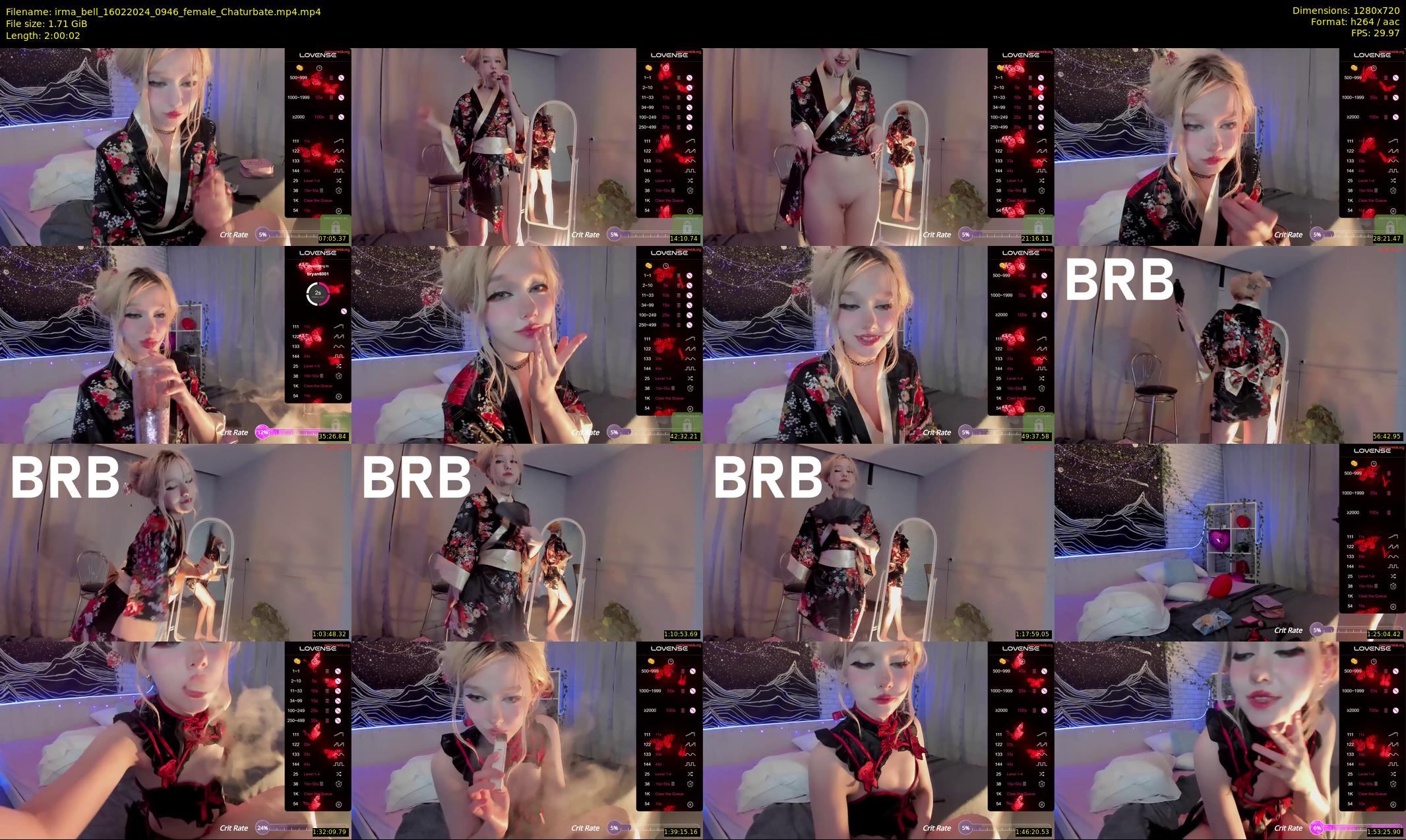 irma_bell — 121 minute Chaturbate female cam show recording, 720p, Feb 16, 2024