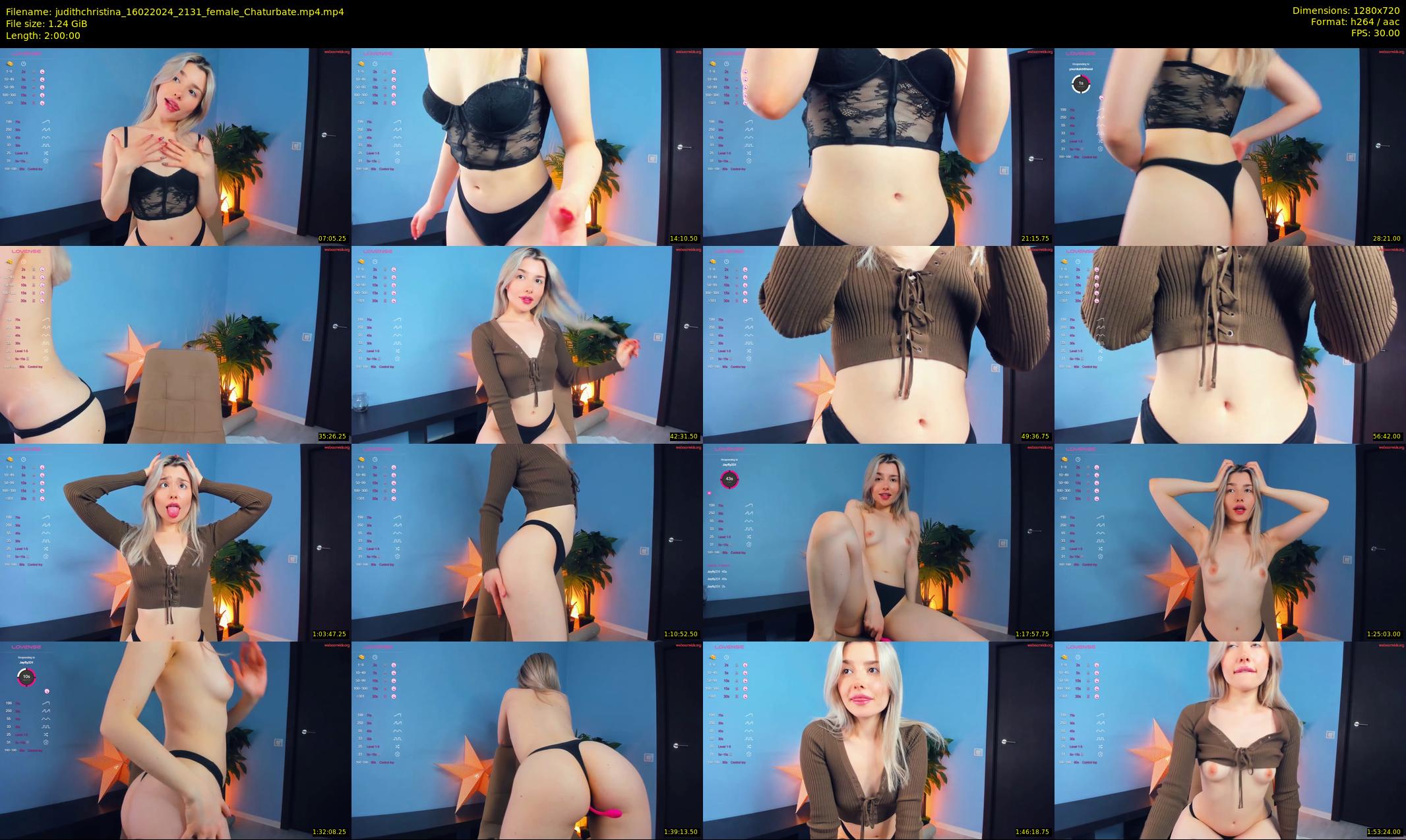 judithchristina — 120 minute Chaturbate female cam show recording, 720p, Feb 16, 2024