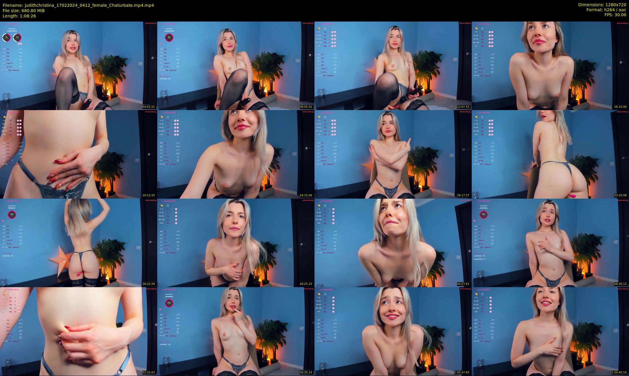 judithchristina — 69 minute Chaturbate female cam show recording, 720p, Feb 17, 2024