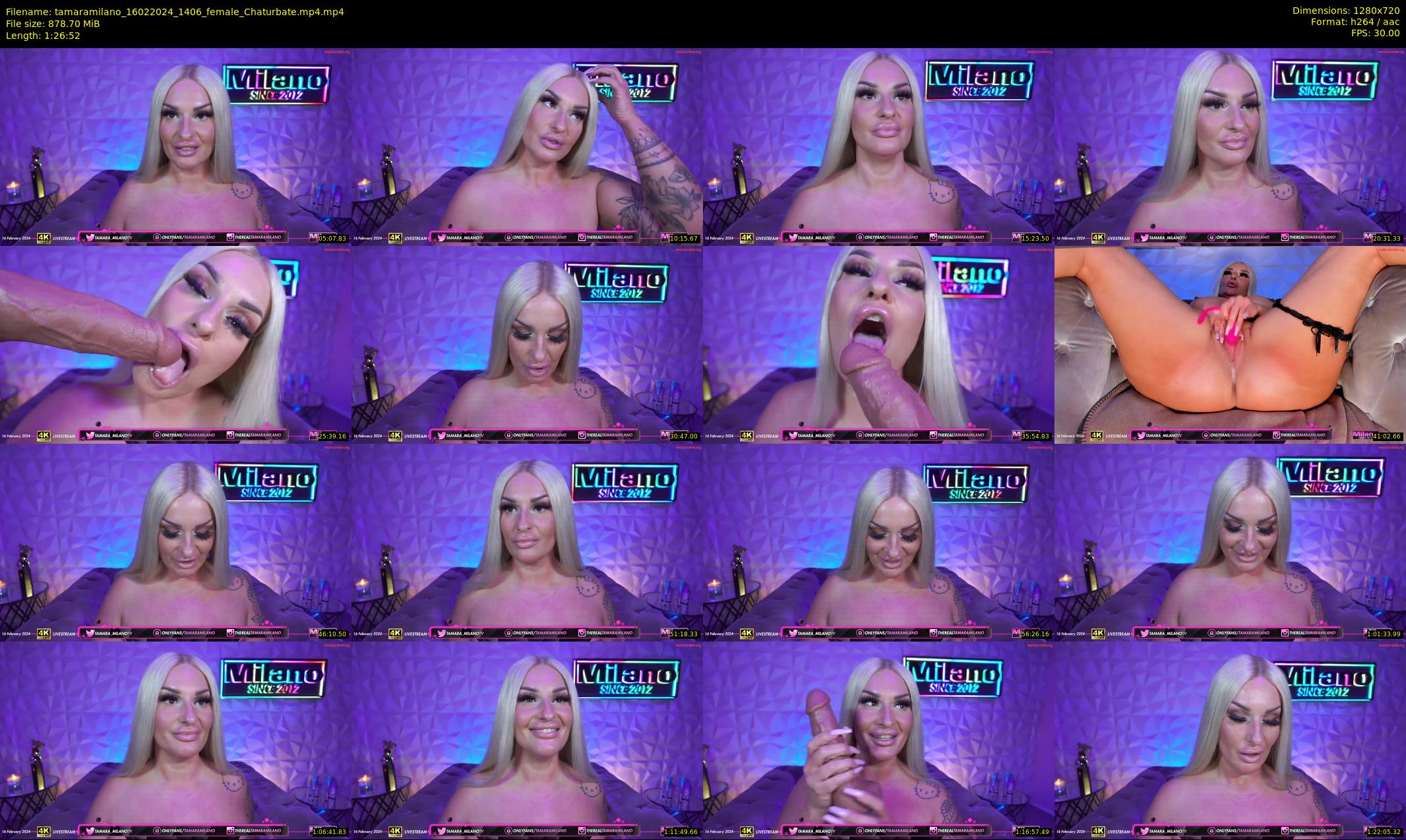 tamaramilano — 87 minute Chaturbate female cam show recording, 720p, Feb 16, 2024