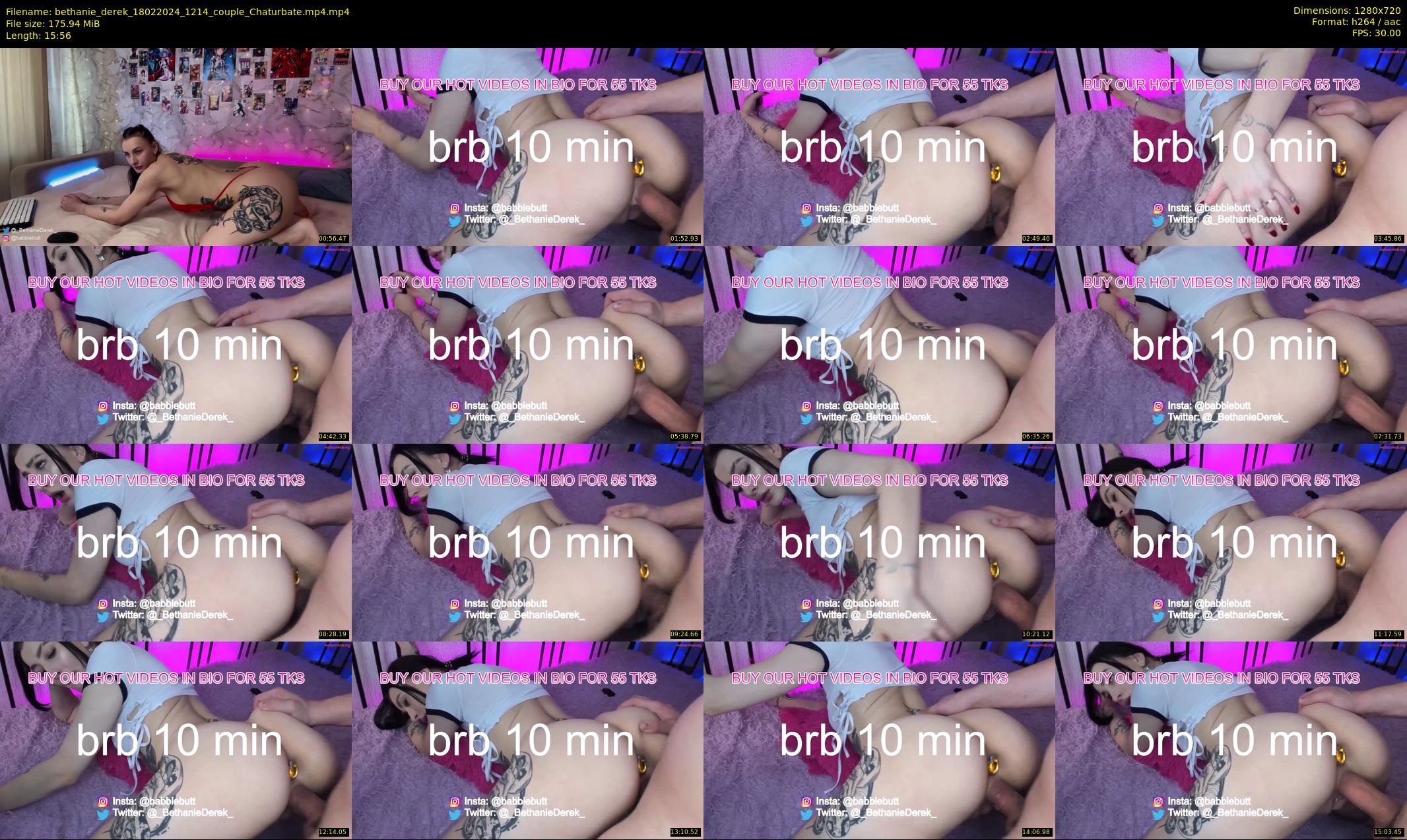 bethanie_derek — 16 minute Chaturbate couple cam show recording, 720p, Feb 18, 2024