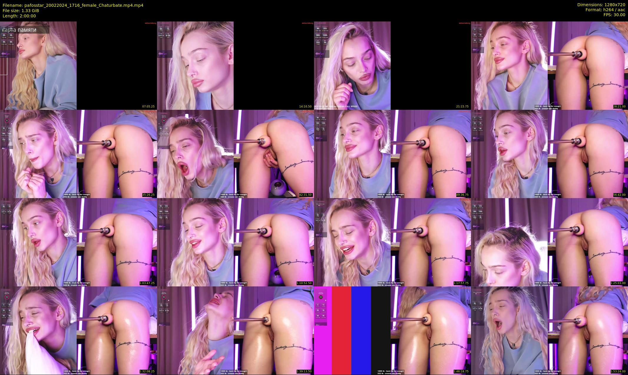 pafosstar — 120 minute Chaturbate female cam show recording, 720p, Feb 20, 2024