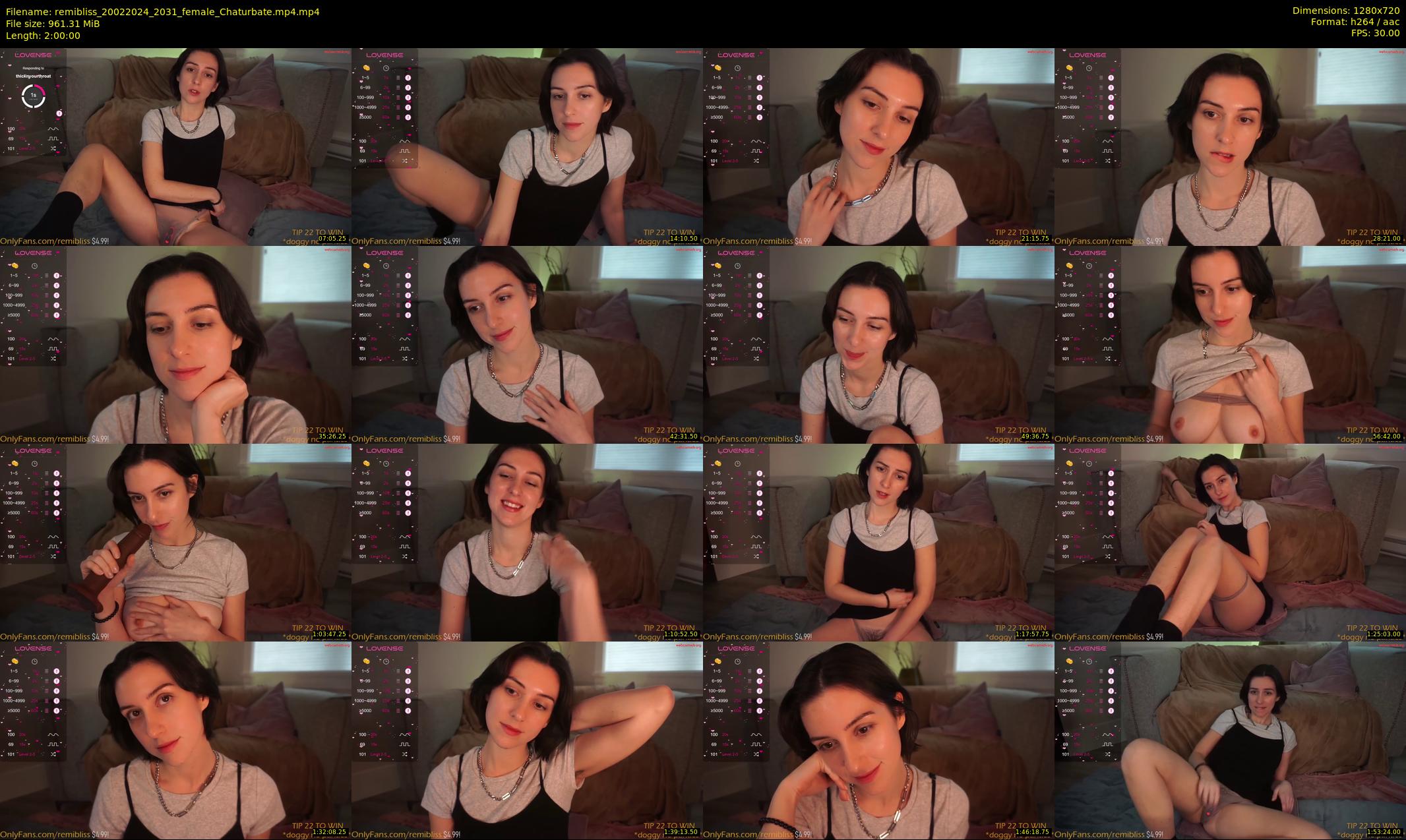 remibliss — 120 minute Chaturbate female cam show recording, 720p, Feb 20, 2024