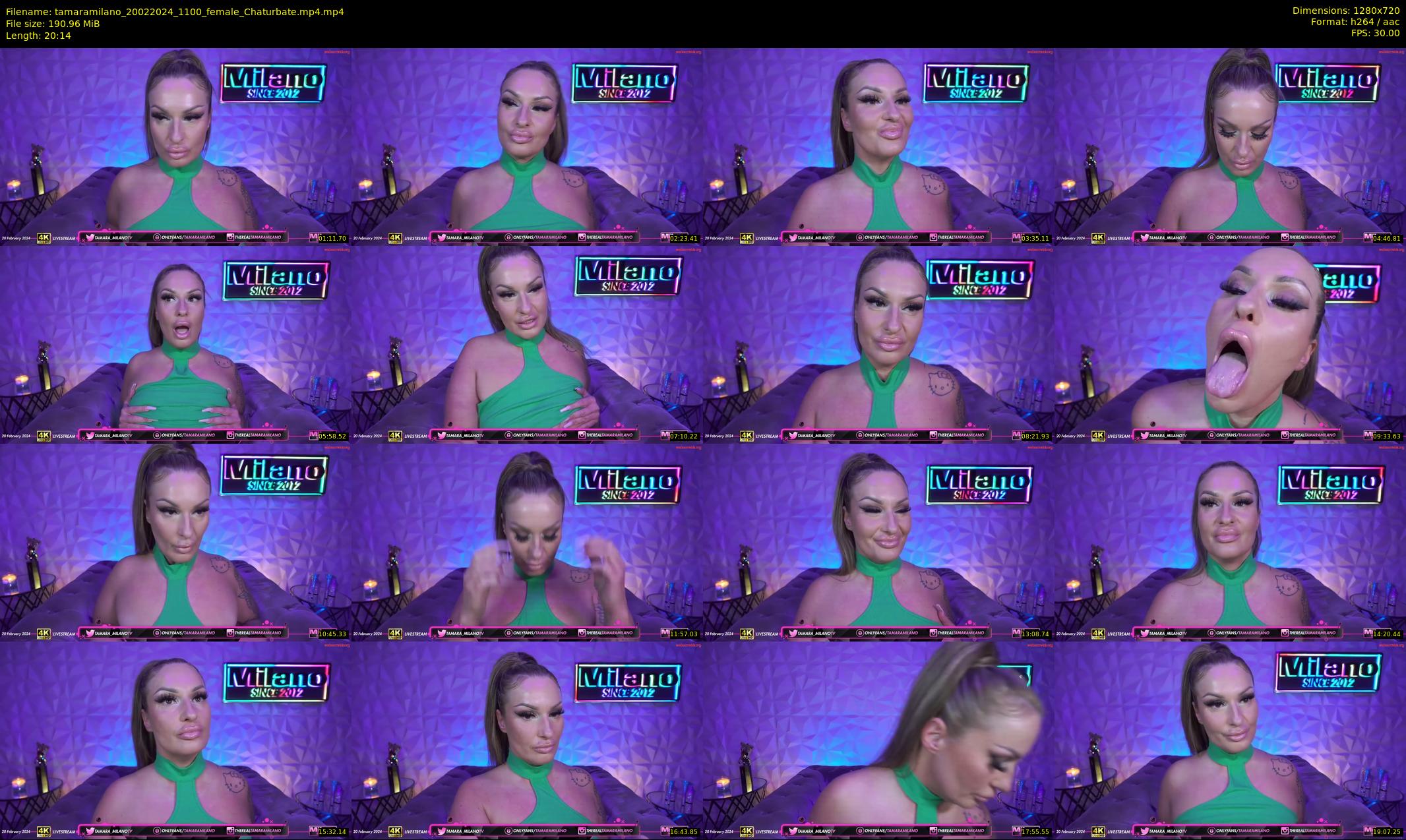 tamaramilano — 21 minute Chaturbate female cam show recording, 720p, Feb 20, 2024