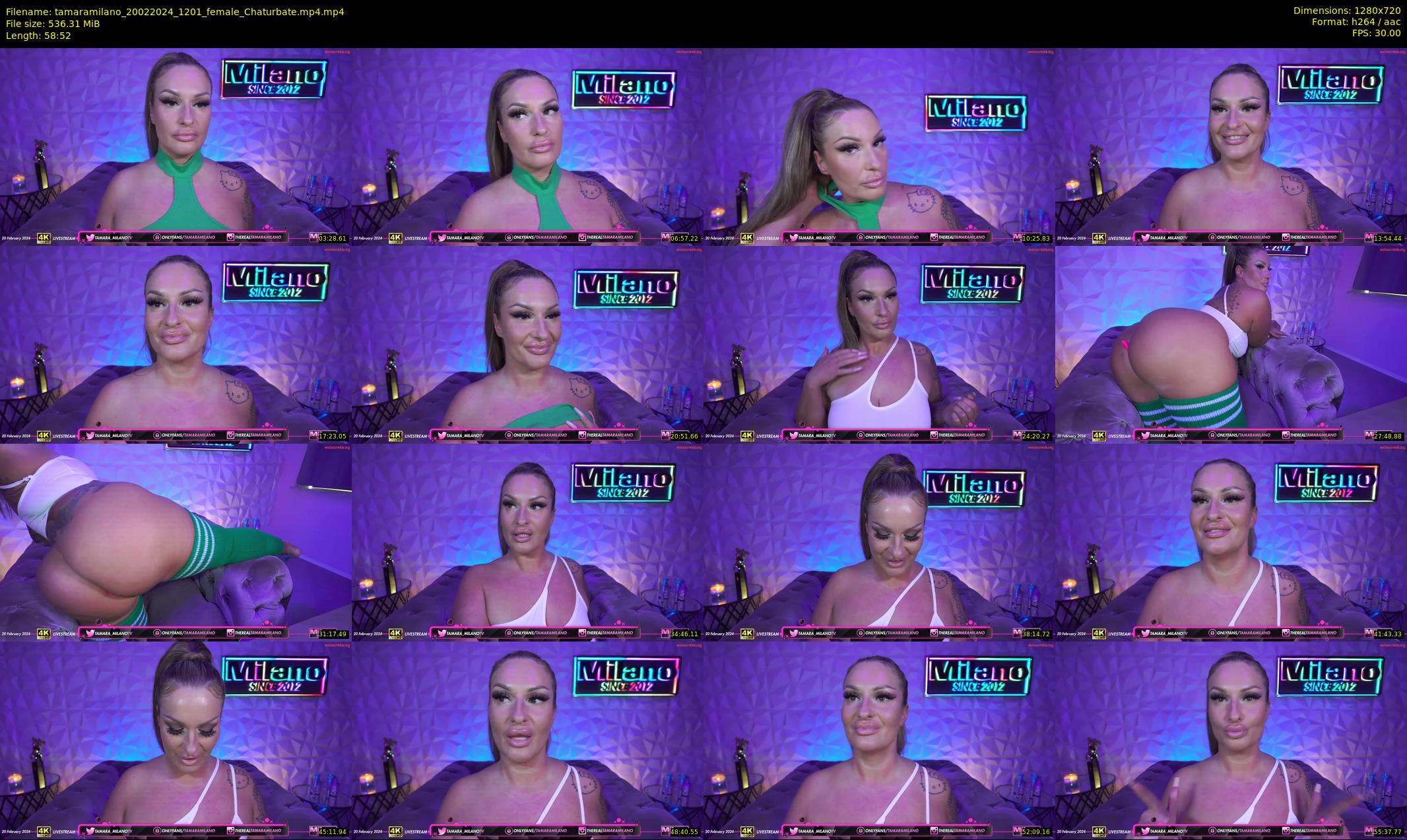 tamaramilano — 59 minute Chaturbate female cam show recording, 720p, Feb 20, 2024
