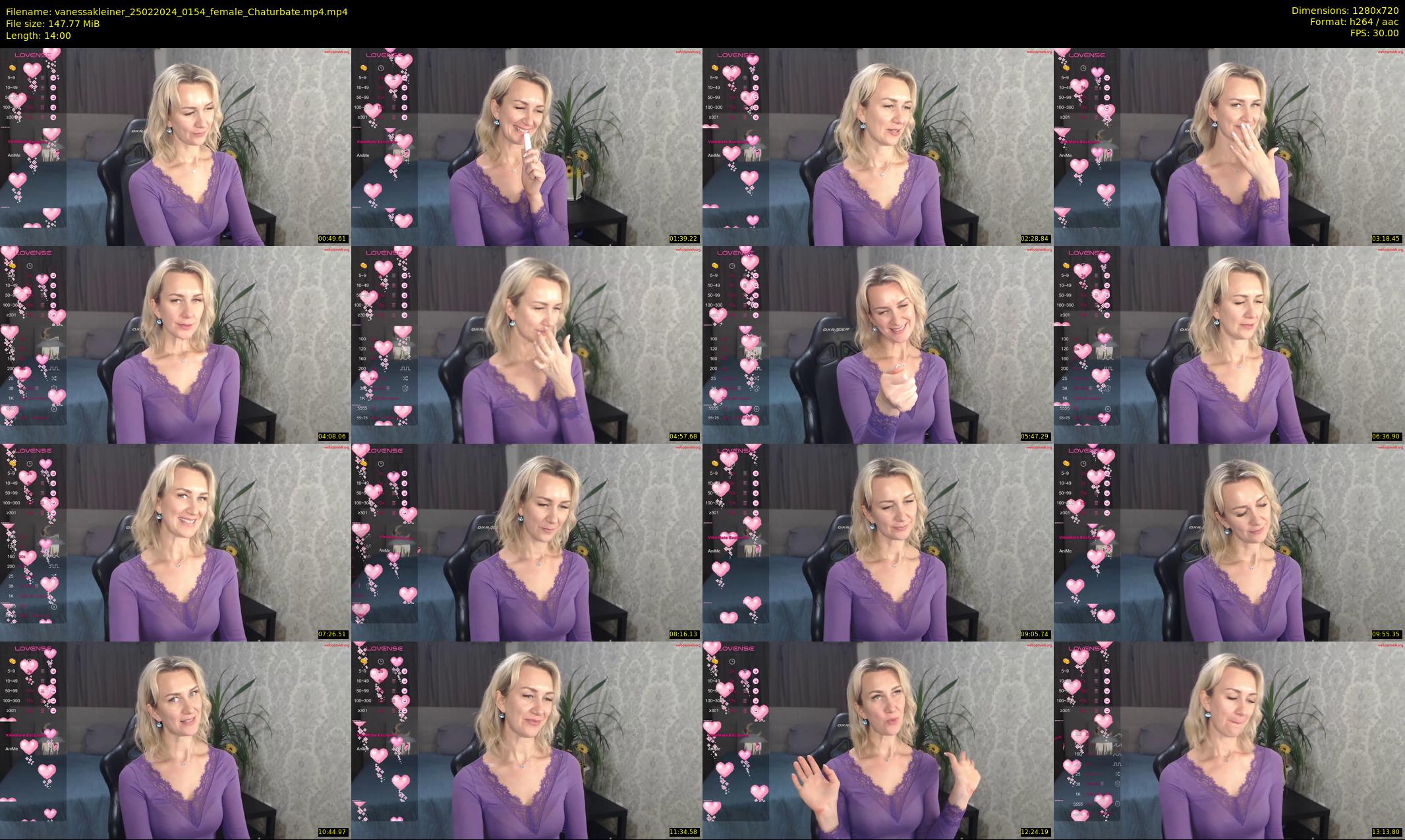 vanessakleiner — 14 minute Chaturbate female cam show recording, 720p, Feb 25, 2024