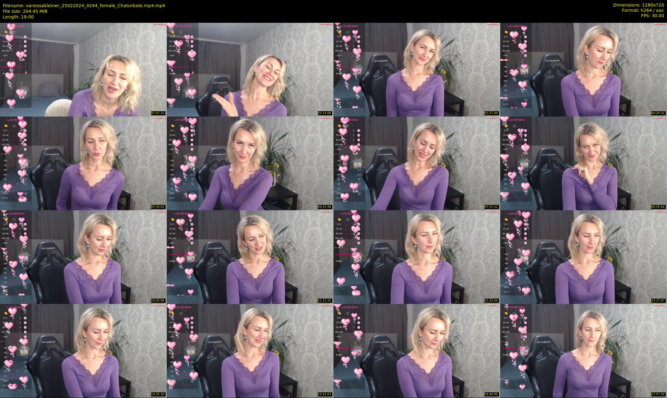 vanessakleiner — 19 minute Chaturbate female cam show recording, 720p, Feb 25, 2024