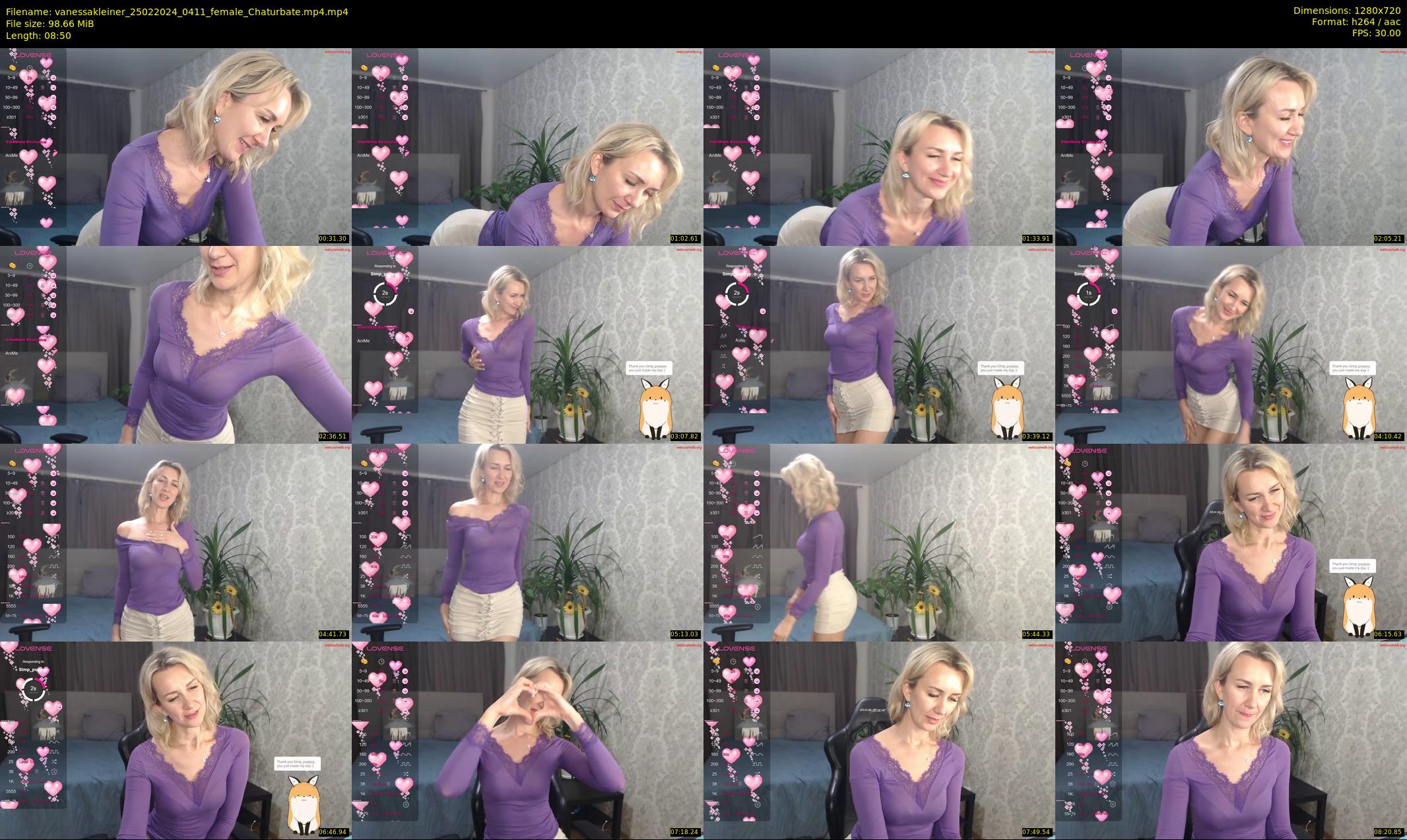vanessakleiner — 9 minute Chaturbate female cam show recording, 720p, Feb 25, 2024