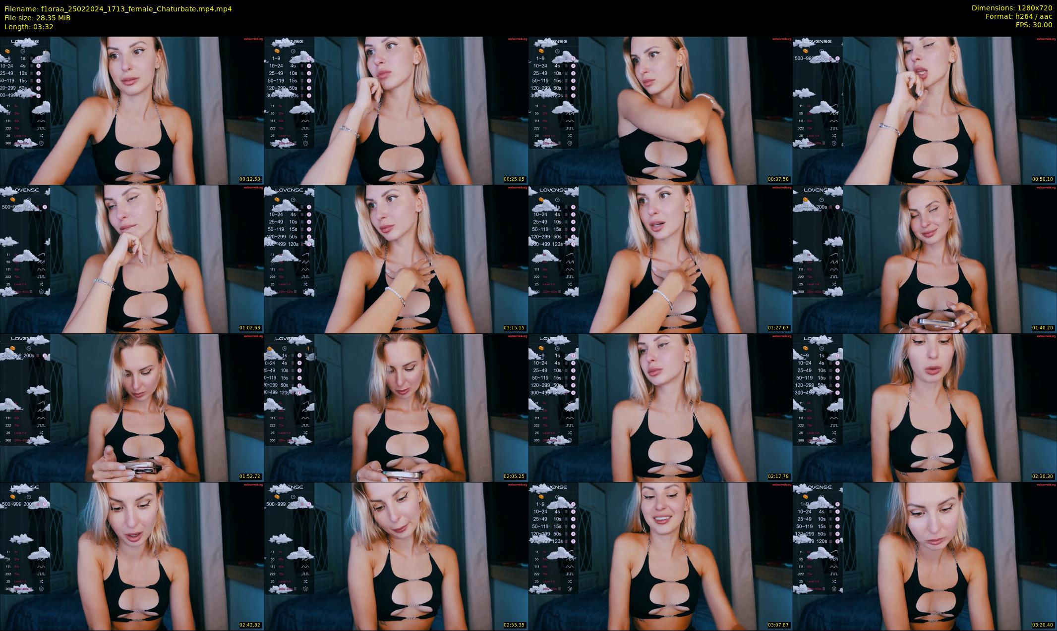 f1oraa — 4 minute Chaturbate female cam show recording, 720p, Feb 25, 2024