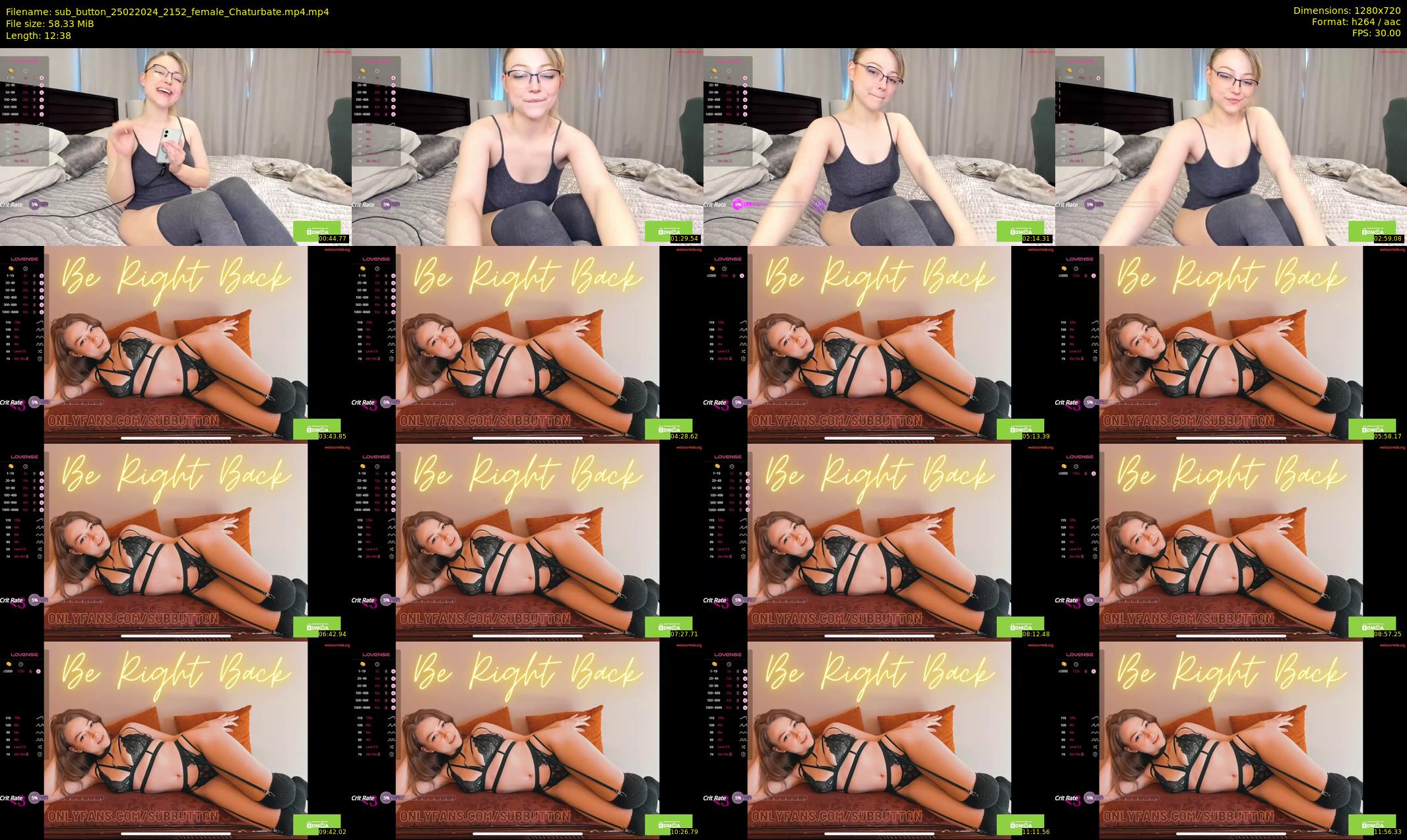 sub_button — 13 minute Chaturbate female cam show recording, 720p, Feb 25, 2024