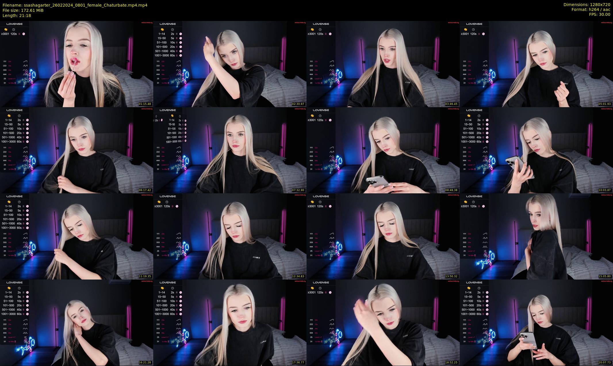 ssashagarter — 22 minute Chaturbate female cam show recording, 720p, Feb 26, 2024