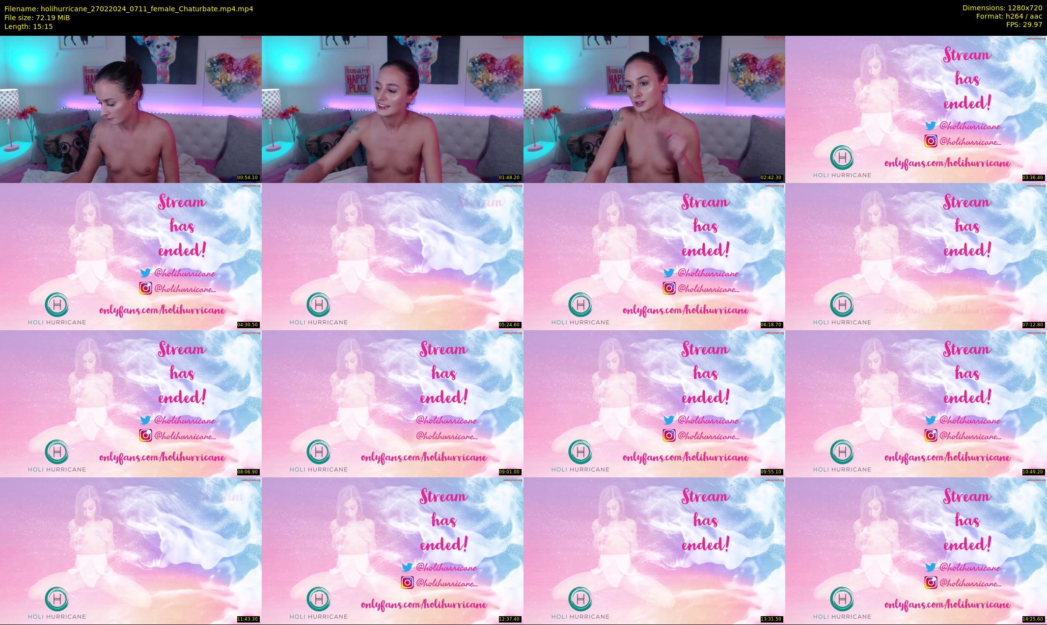 holihurricane — 16 minute Chaturbate female cam show recording, 720p, Feb 27, 2024