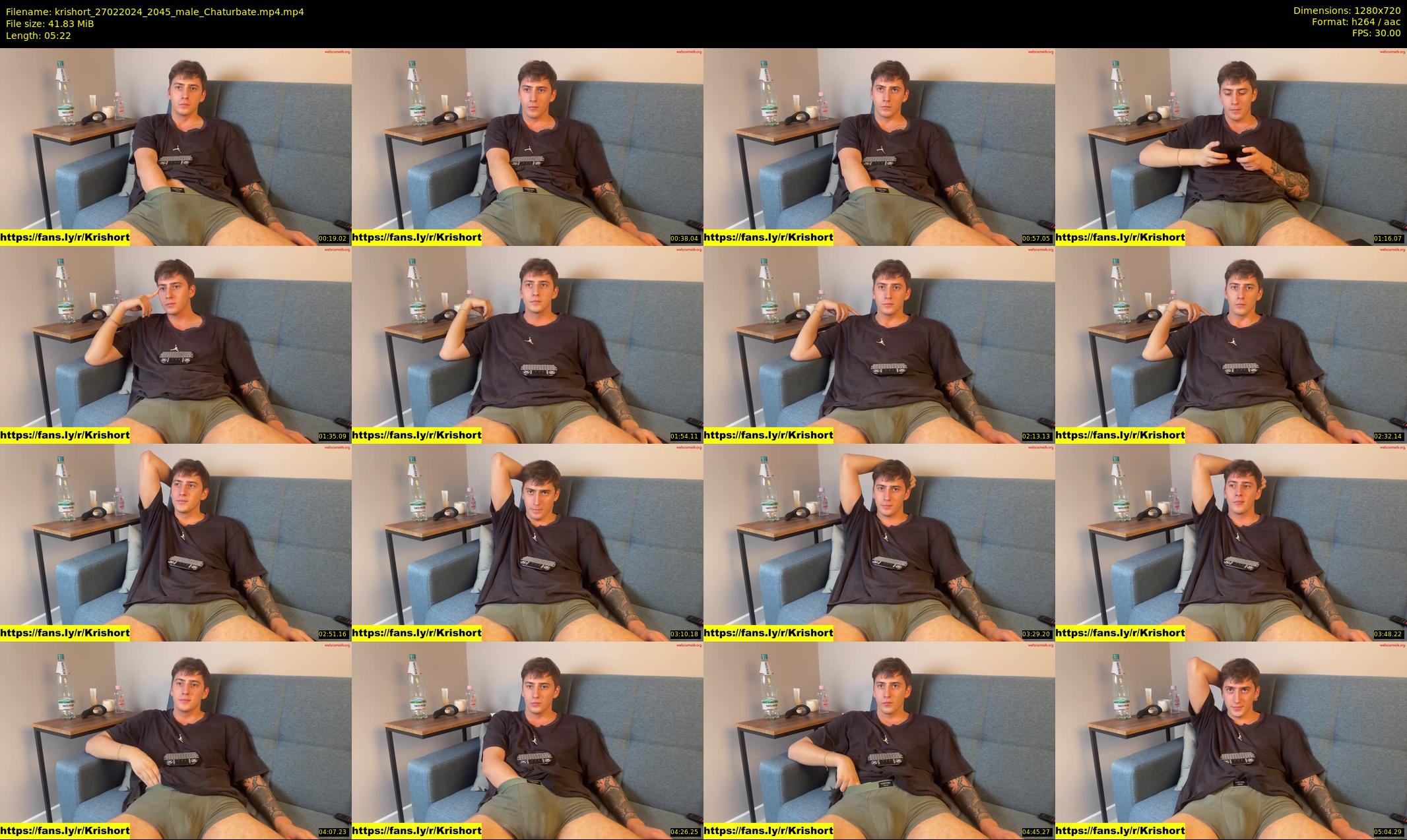krishort — 6 minute Chaturbate male cam show recording, 720p, Feb 27, 2024