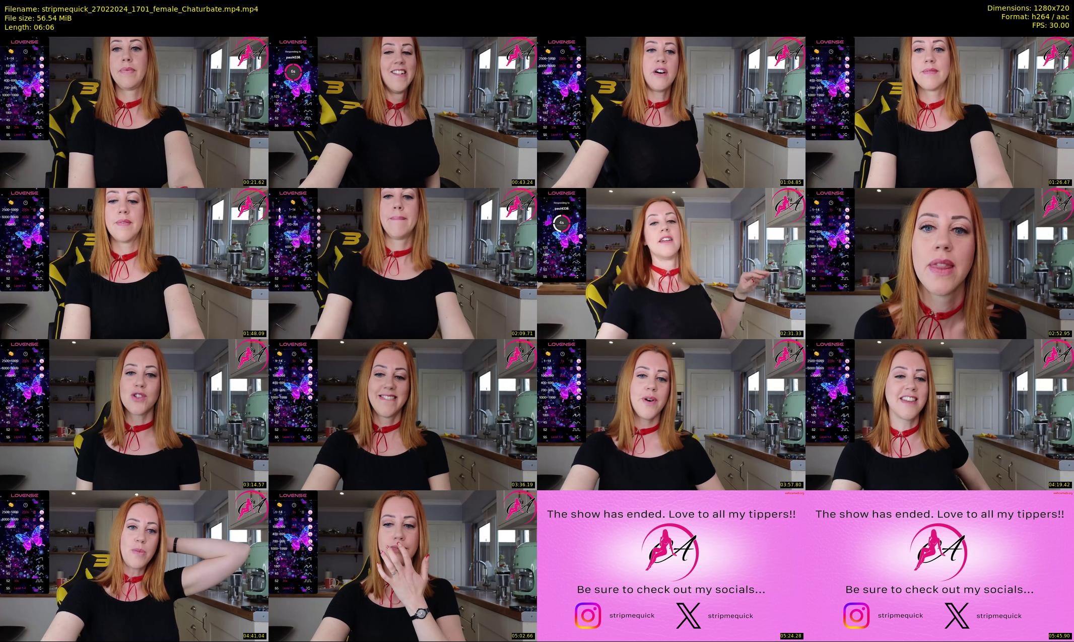 stripmequick — 7 minute Chaturbate female cam show recording, 720p, Feb 27, 2024