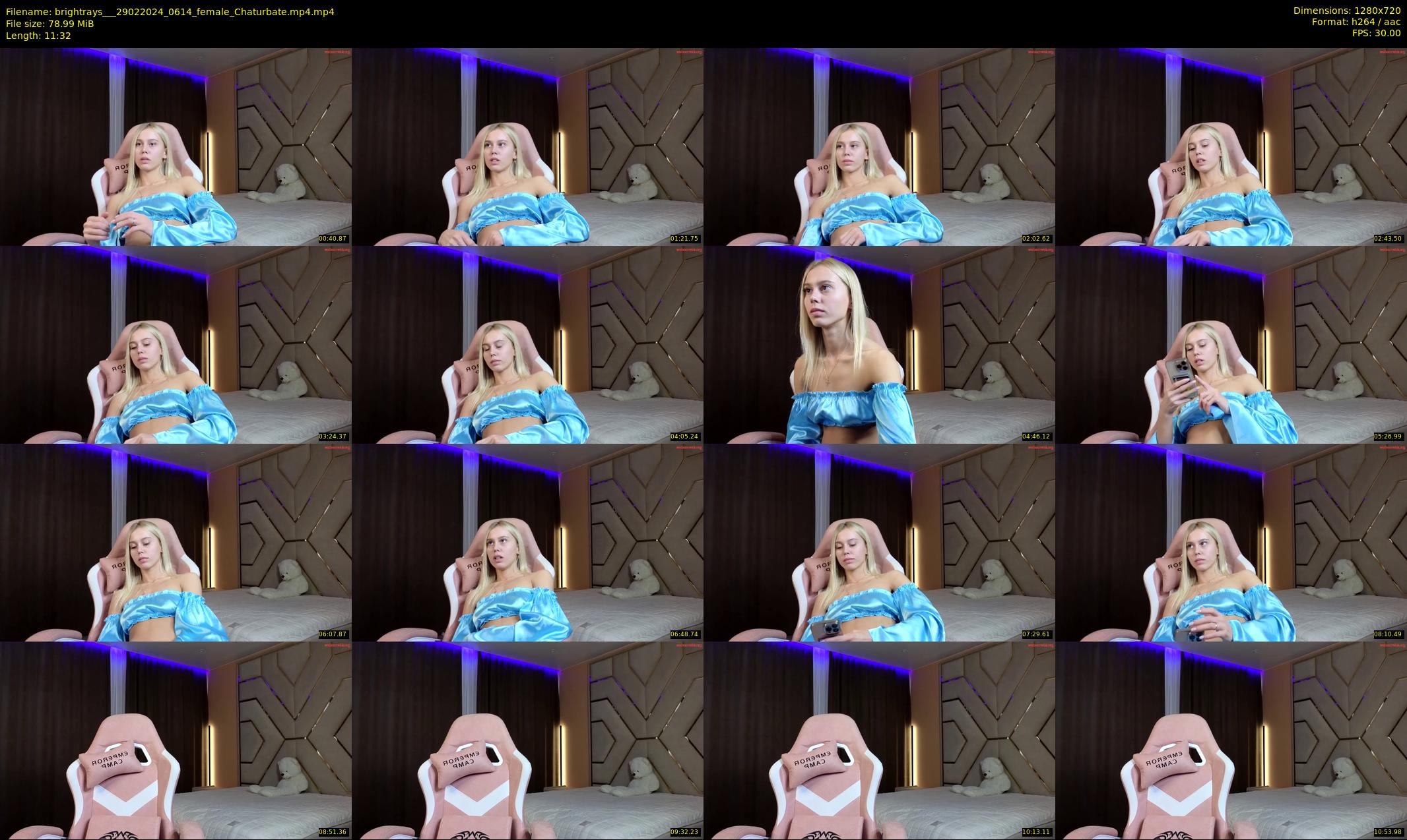 brightrays__ — 12 minute Chaturbate female cam show recording, 720p, Feb 29, 2024