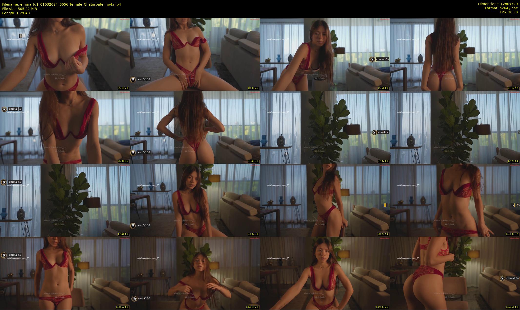 emma_lu1 — 90 minute Chaturbate female cam show recording, 720p, Mar 1, 2024
